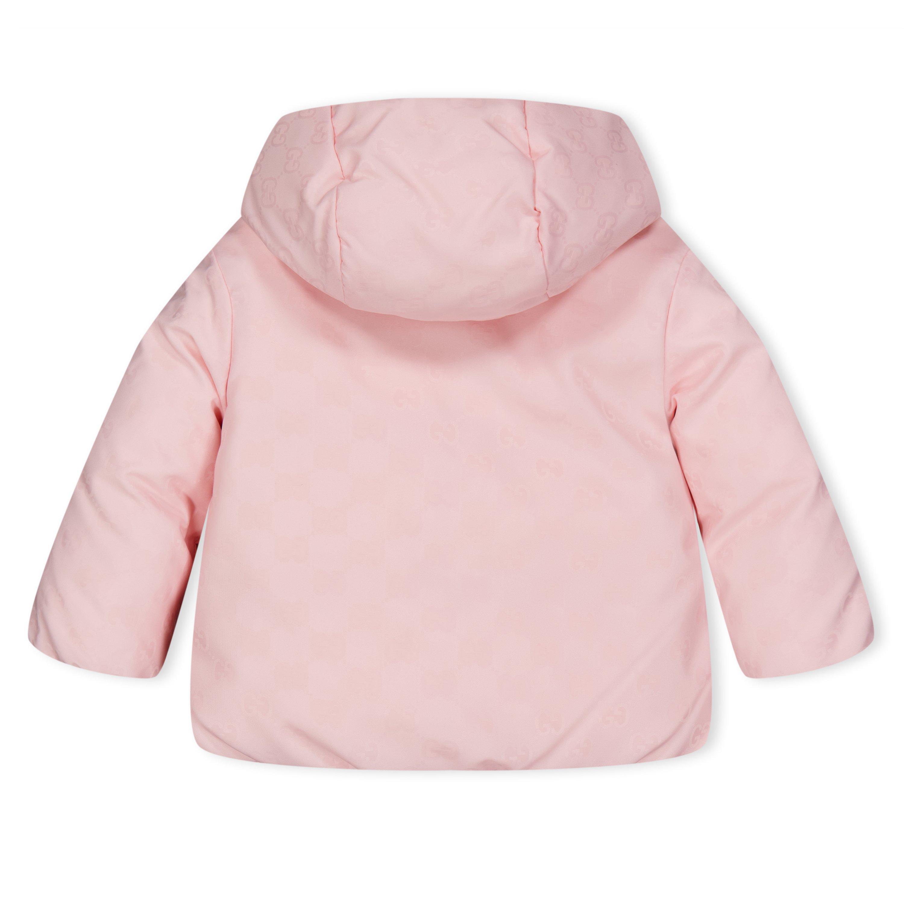 Pink 5903 - Gucci - Kids' GG Chevron Quilted Duck Feather Short Puffer Jacket - 2