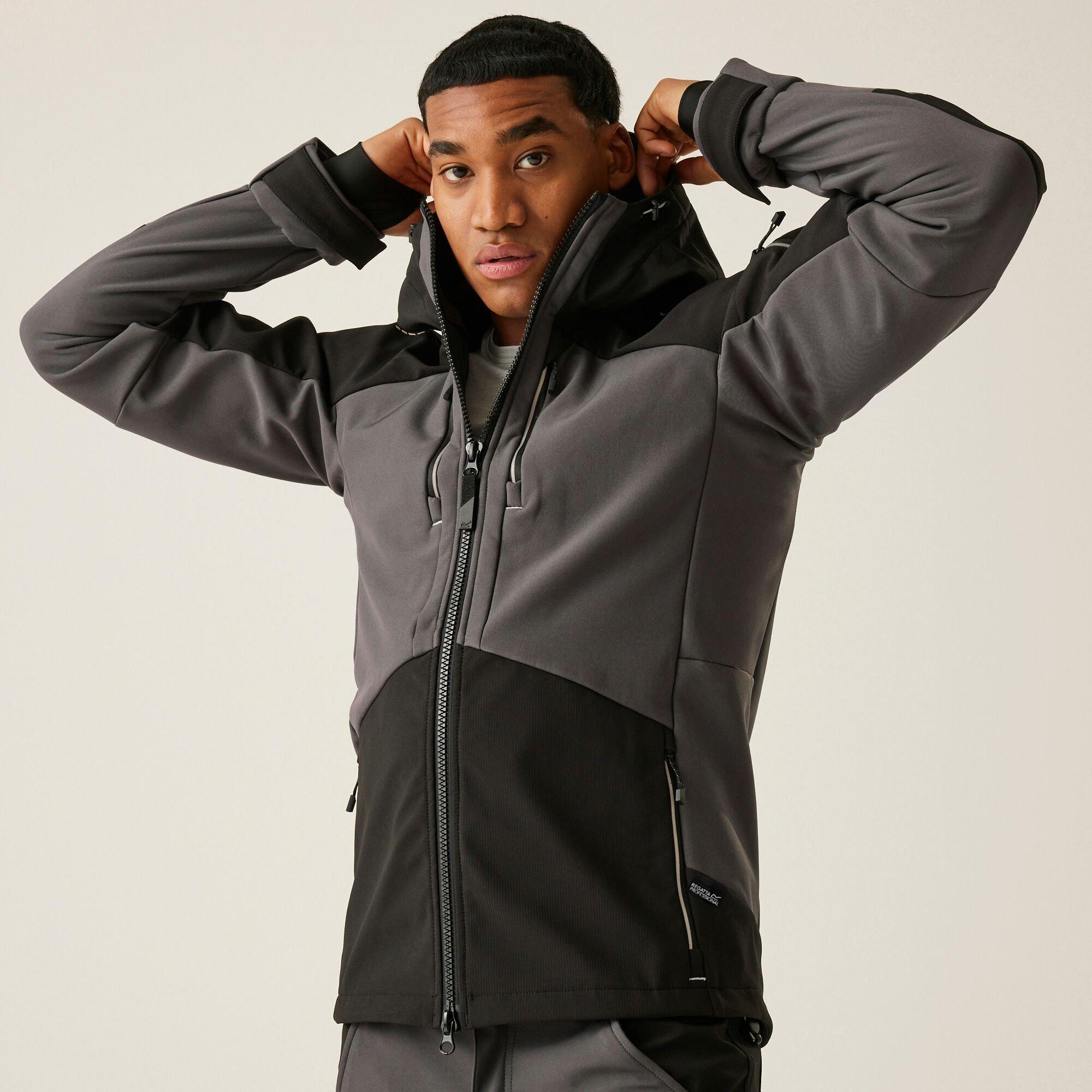 Regatta Men's 4Tex Stretch 3 Layer Softshell Jacket - Slate Grey Blac - S