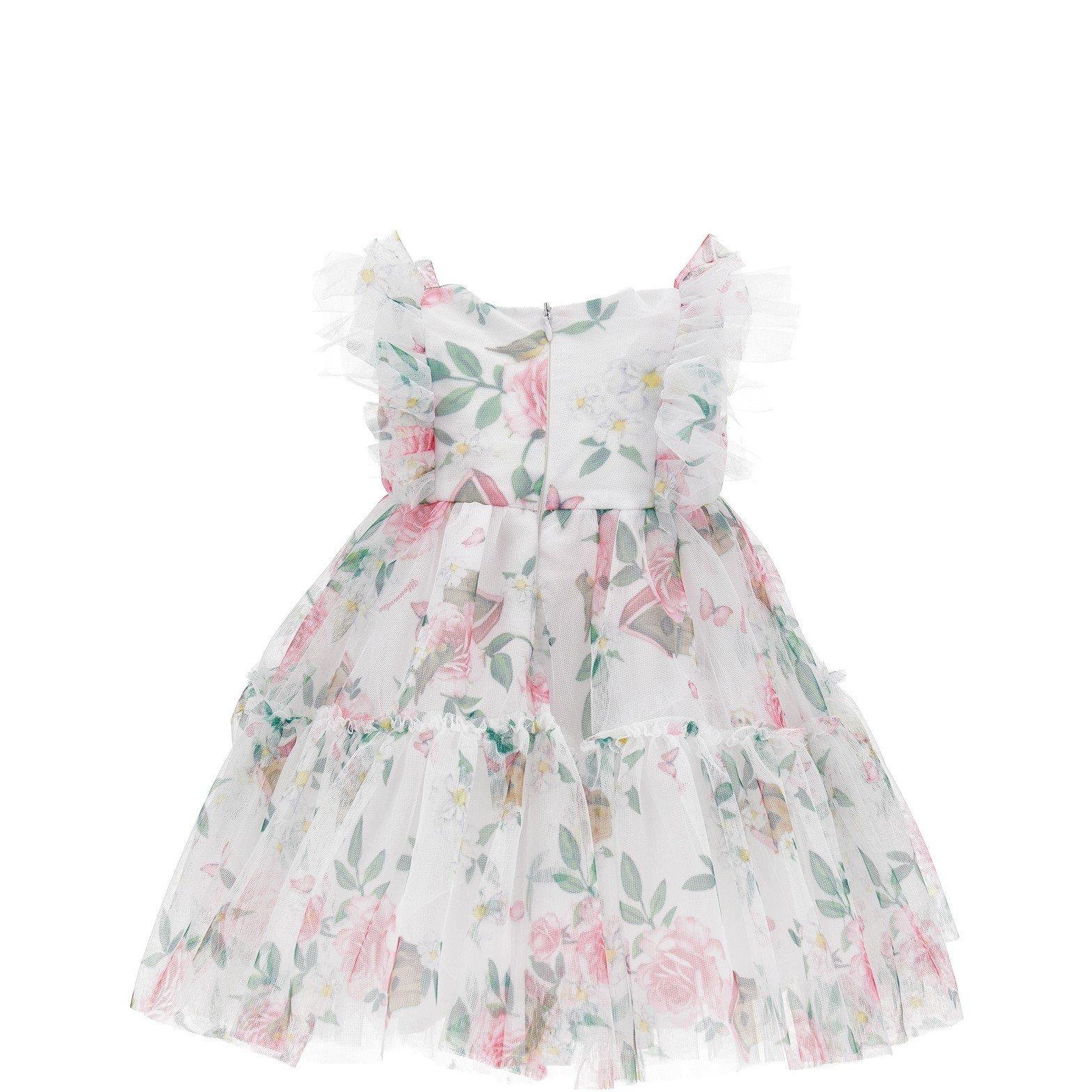 White/Mult 9984 - Monnalisa - Kids' MonLisa Jersey Dress - 2