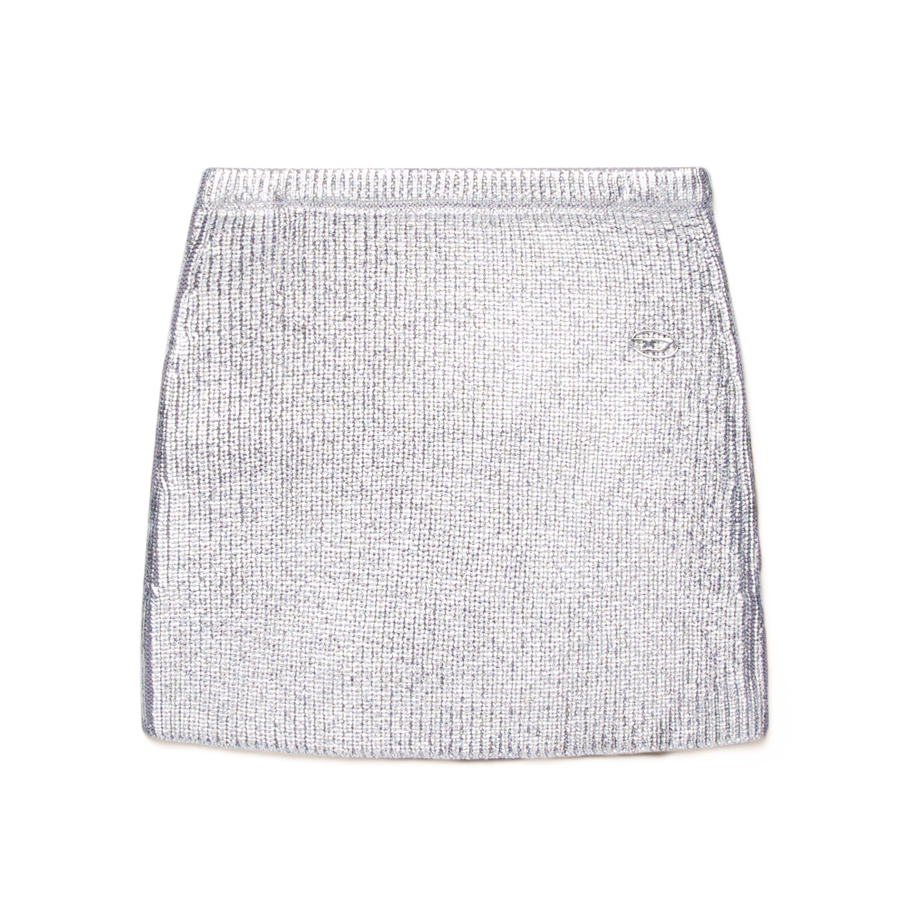 Silver K986 - Diesel - Kids' Metallic Knitted Skirt - 1