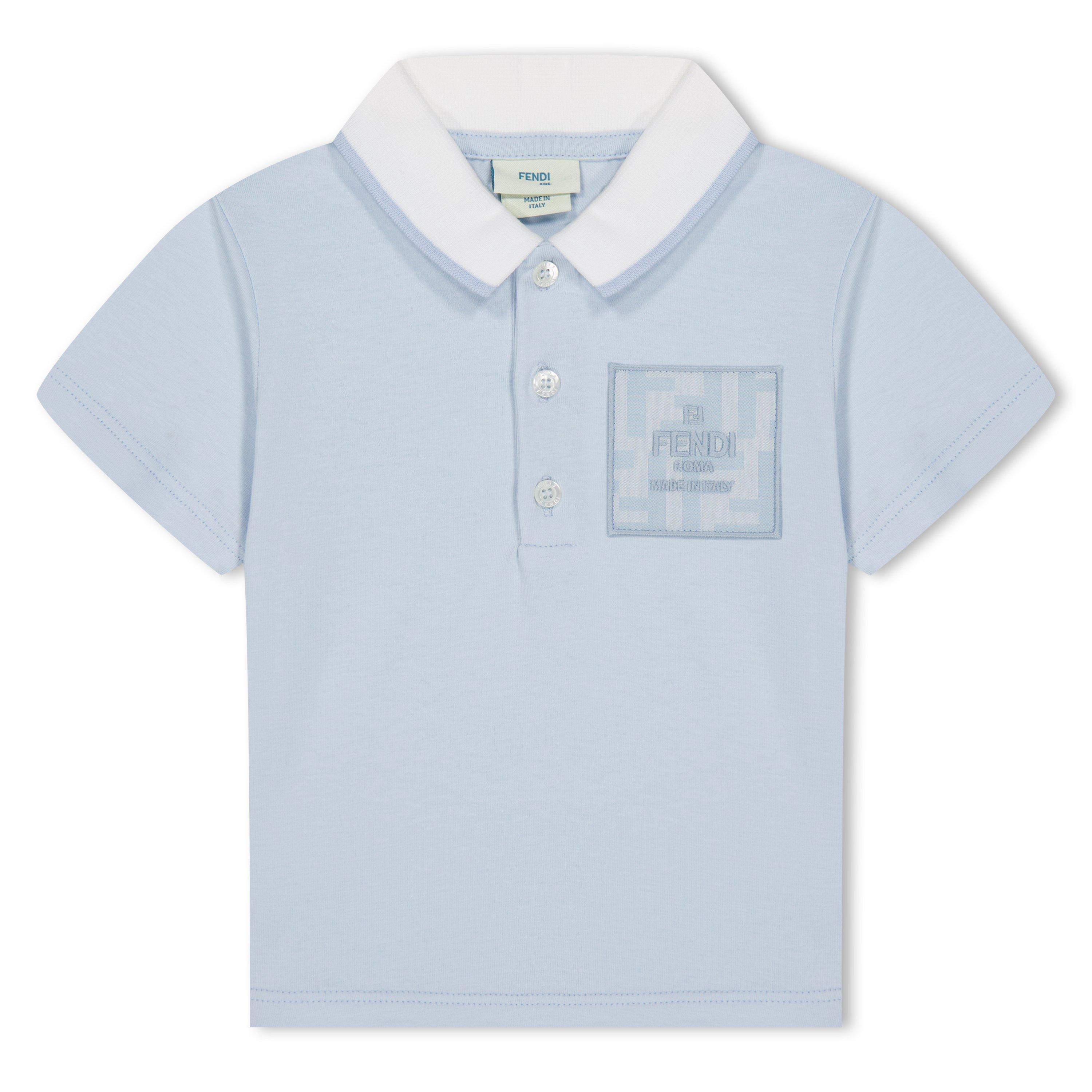 Blue F19J4 - Fendi - Logo Polo Shirt Babies - 1