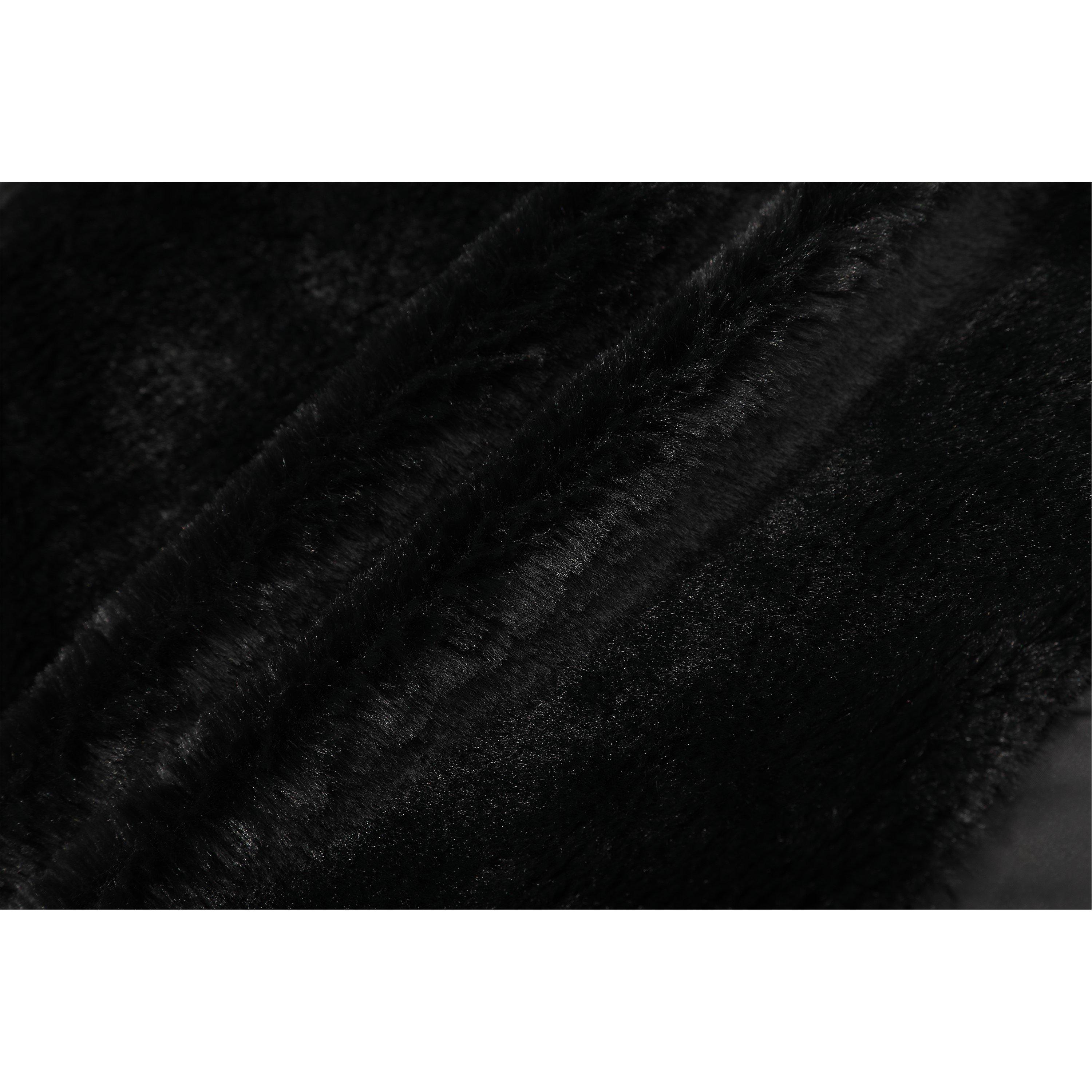 Noir - Firetrap - Faux Fur Hood Long Sleeve Short Puffer Jacket - 12