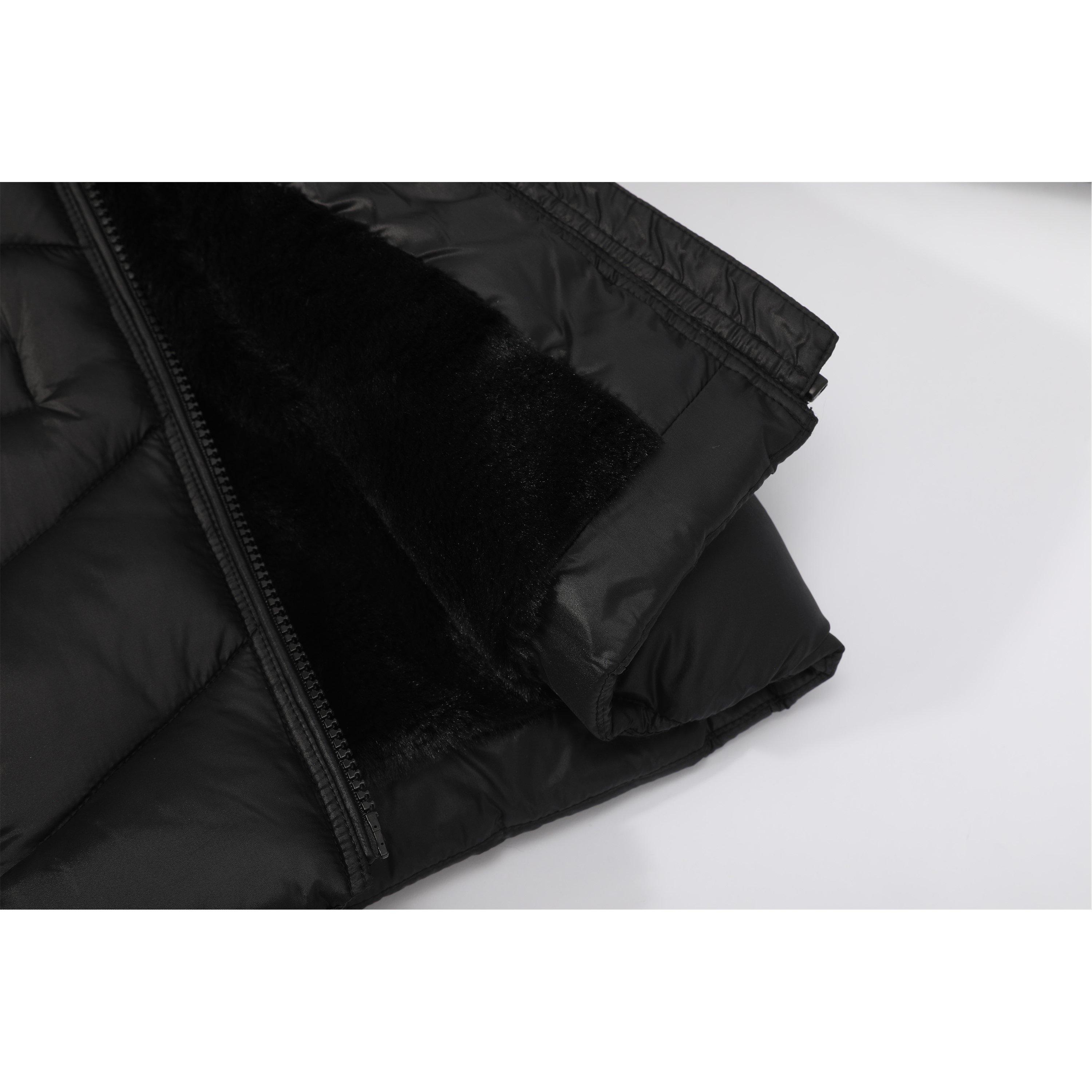 Noir - Firetrap - Faux Fur Hood Long Sleeve Short Puffer Jacket - 13