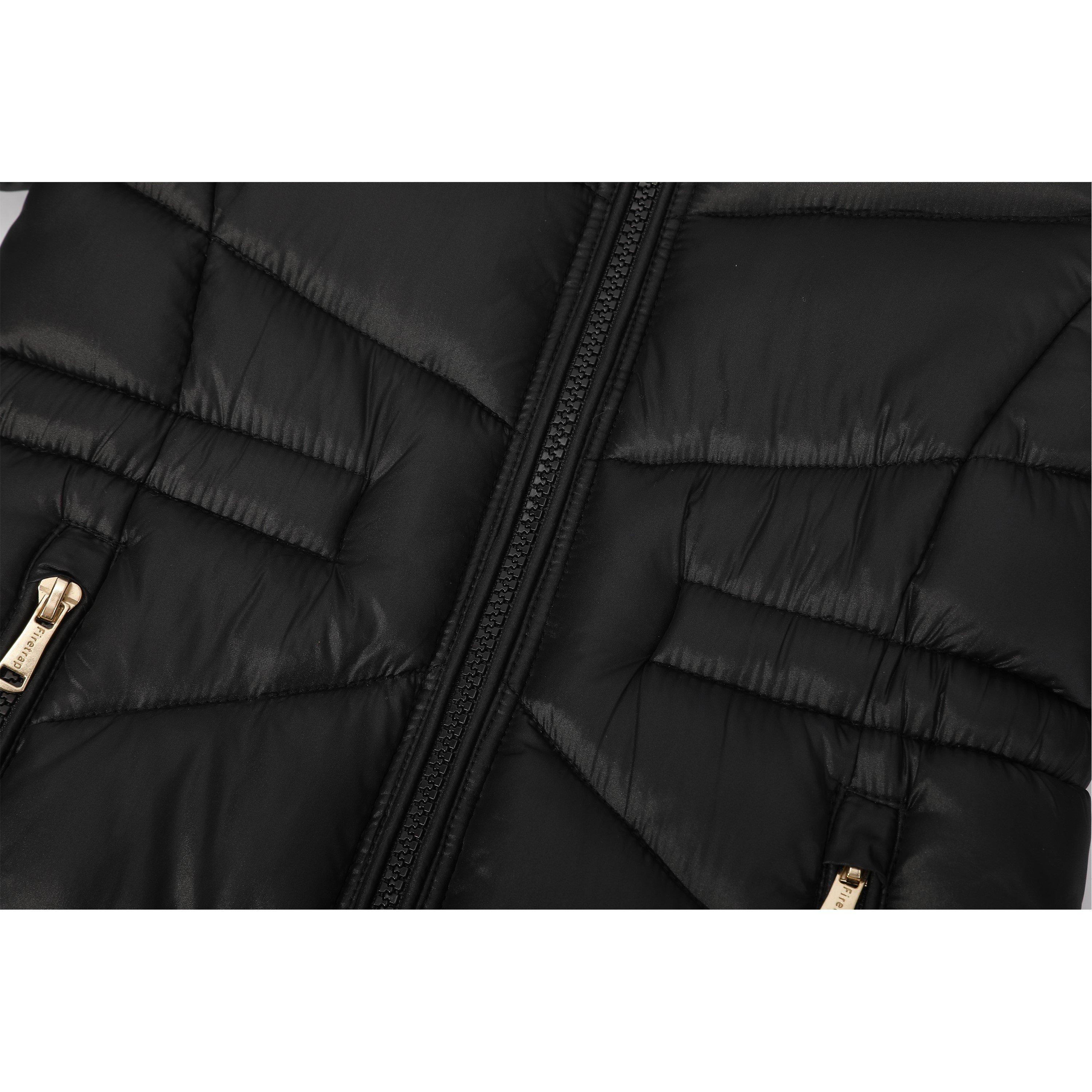 Noir - Firetrap - Faux Fur Hood Long Sleeve Short Puffer Jacket - 5