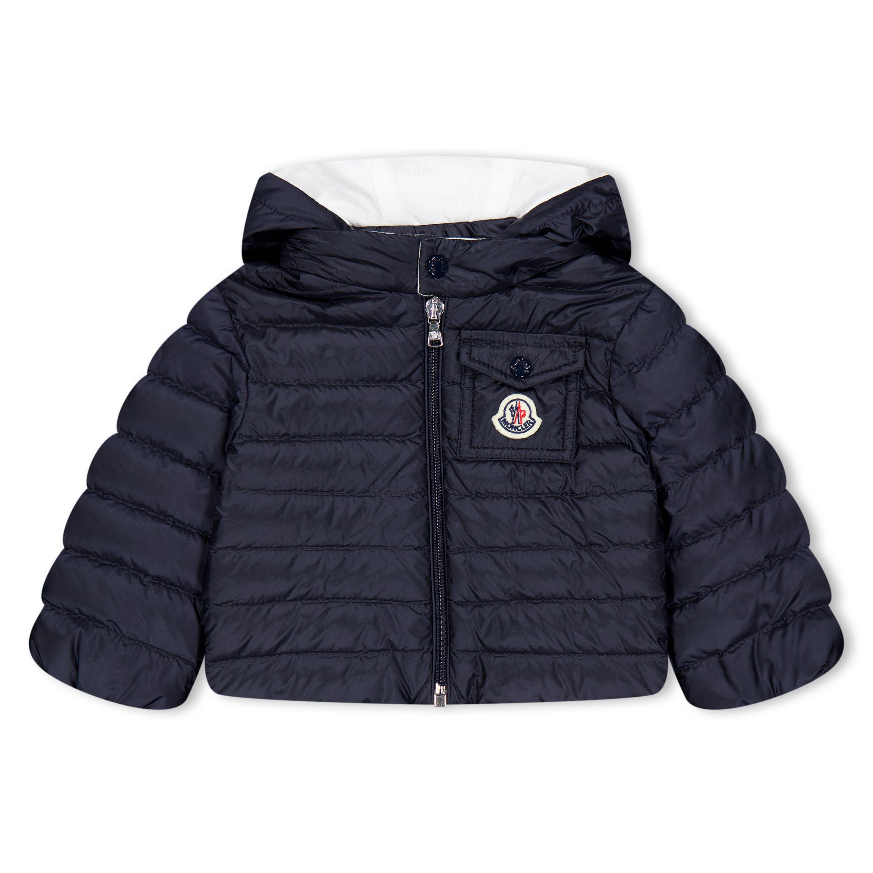 Navy 778 - Moncler - Kids' Baigal Goose Down Hooded Long Sleeve Short Puffer Jacket - 1