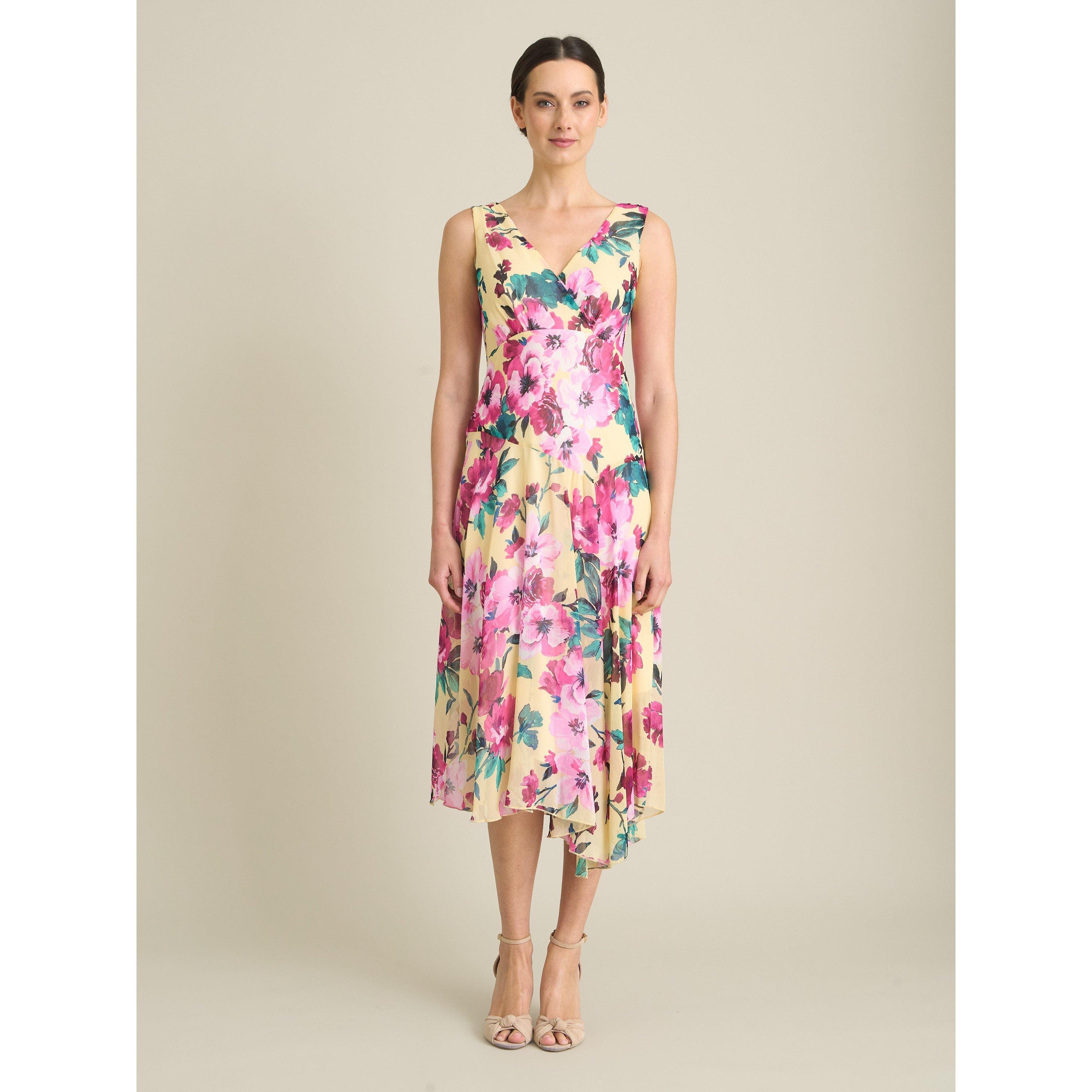 Yellow - Gina Bacconi - India Chiffon Print Dress - 8
