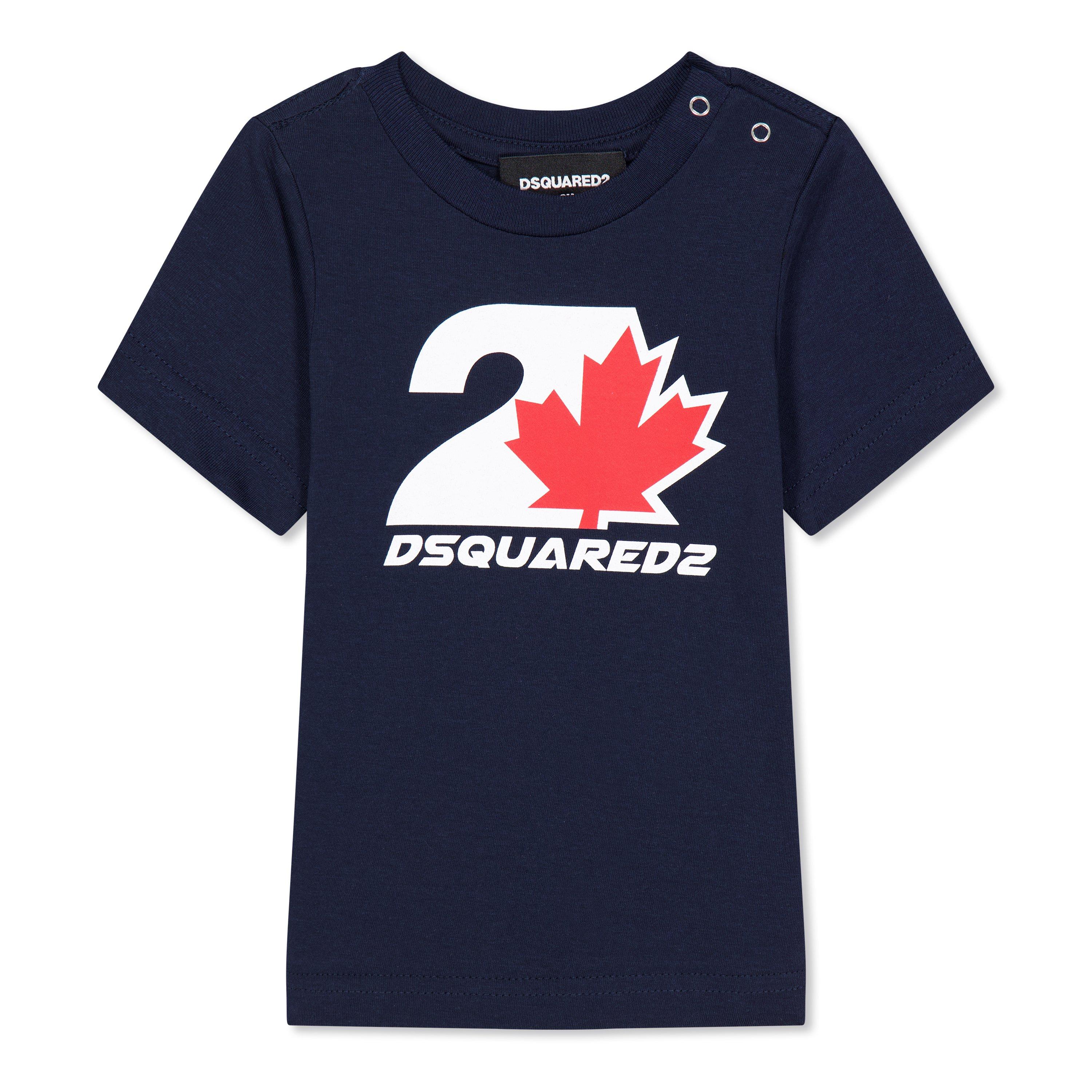 Navy DQ866 - DSquared2 - Maple Leaf Graphic T-Shirt Juniors - 1