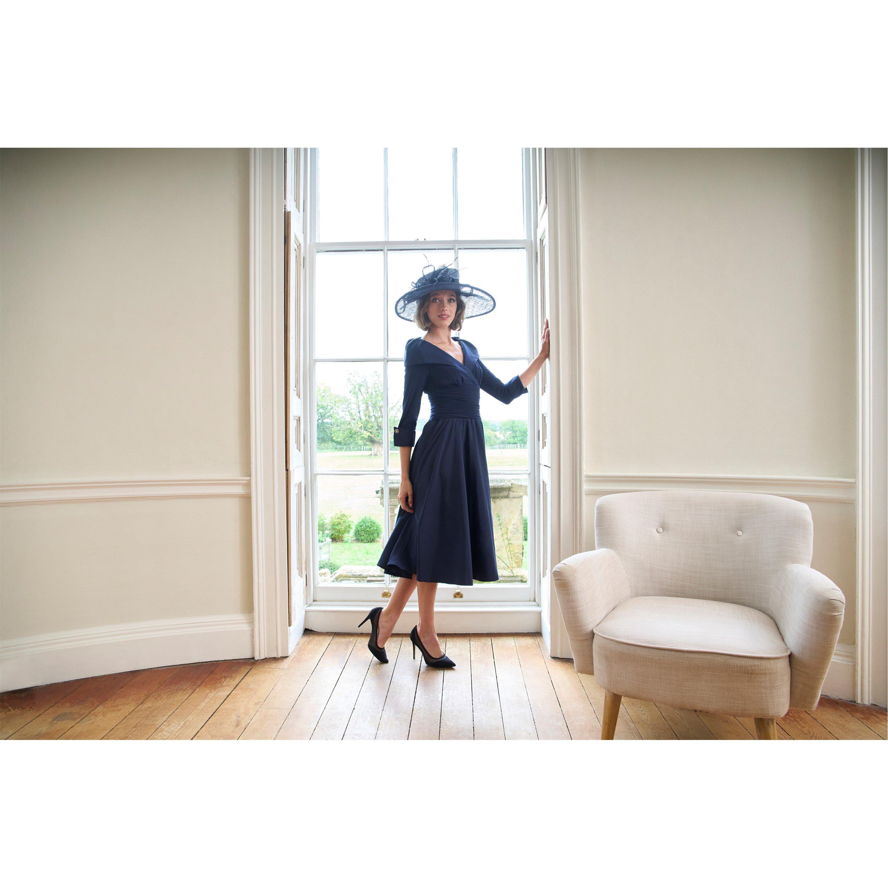 Navy - Gina Bacconi - Anne-Marie Taffeta Dress - 15