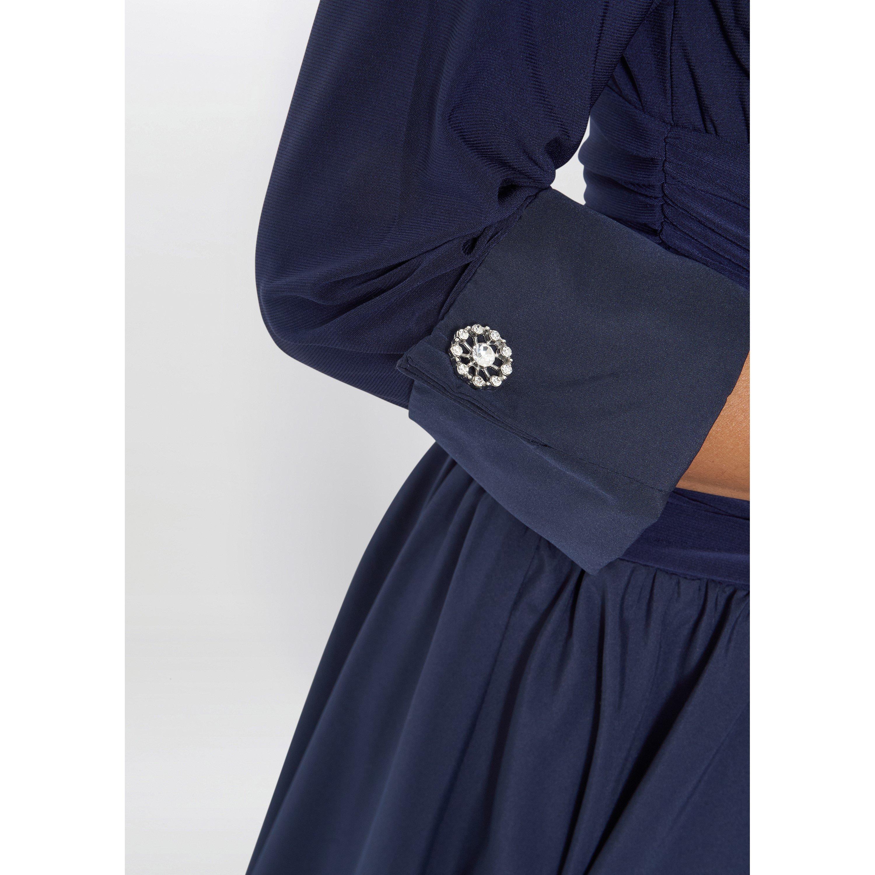 Navy - Gina Bacconi - Anne-Marie Taffeta Dress - 6