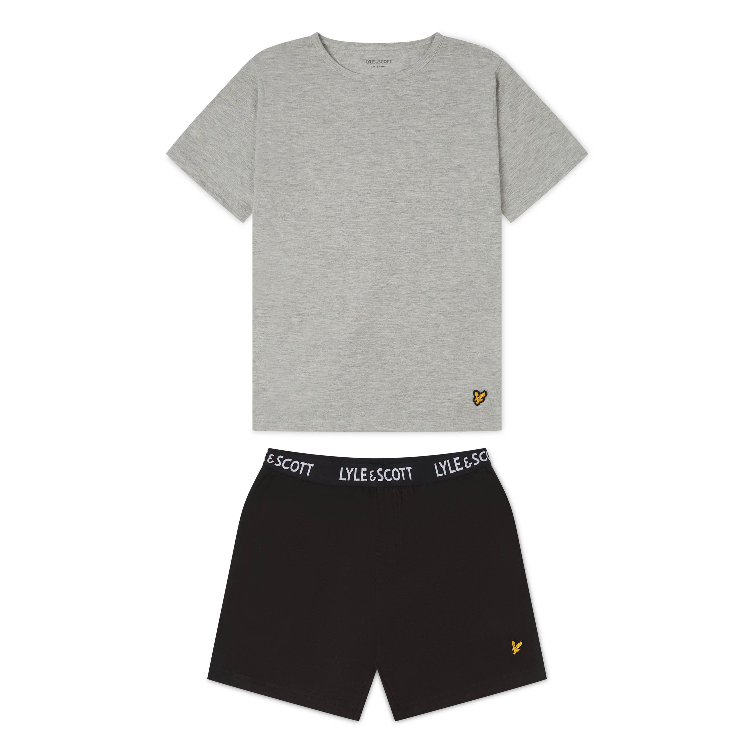 Lyle And Scott Boys Kids' Short-Sleeve Pyjama Sets - Gry/Blk - 8-10Y