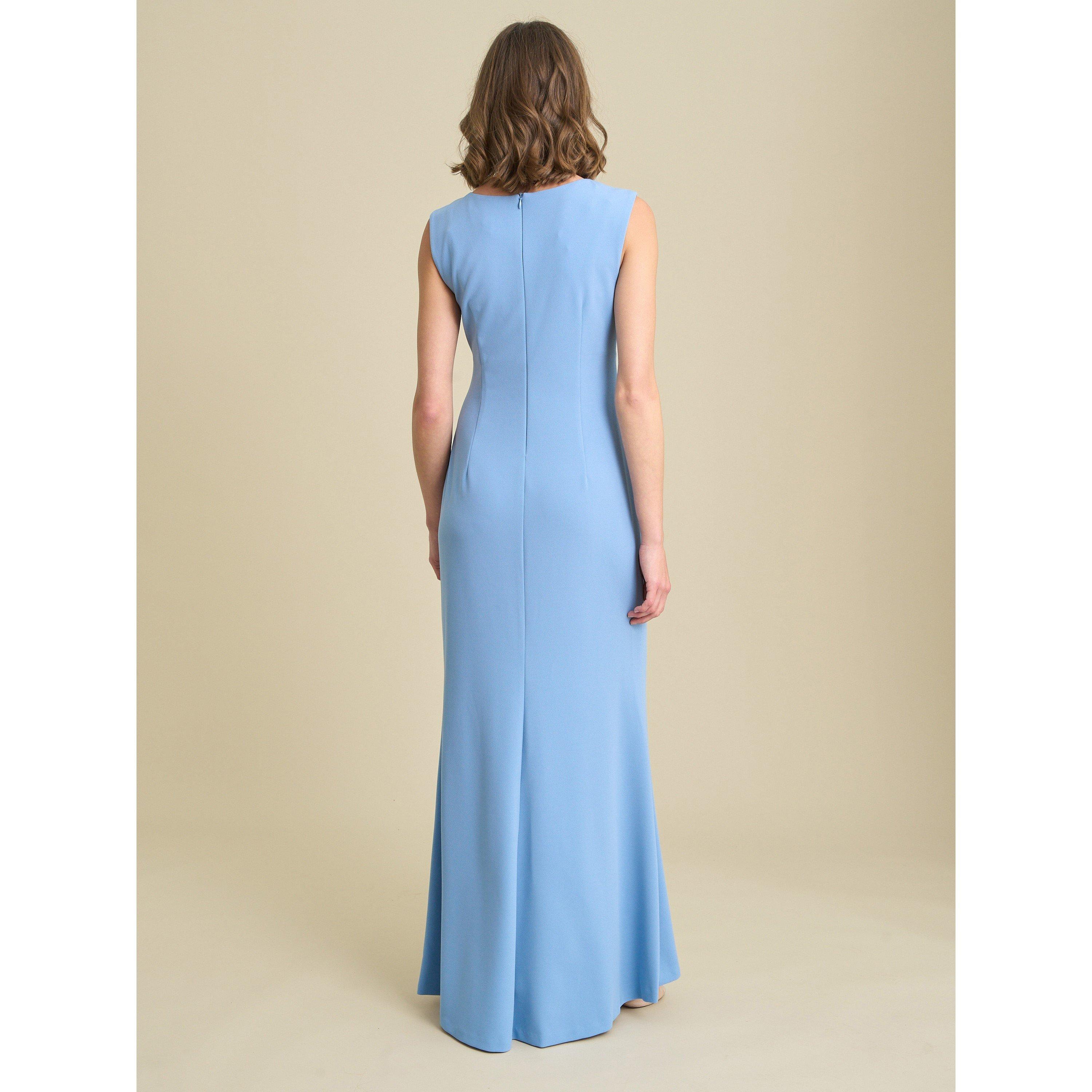 Blue - Gina Bacconi - Penina Maxi Dress With Floral Applique - 2
