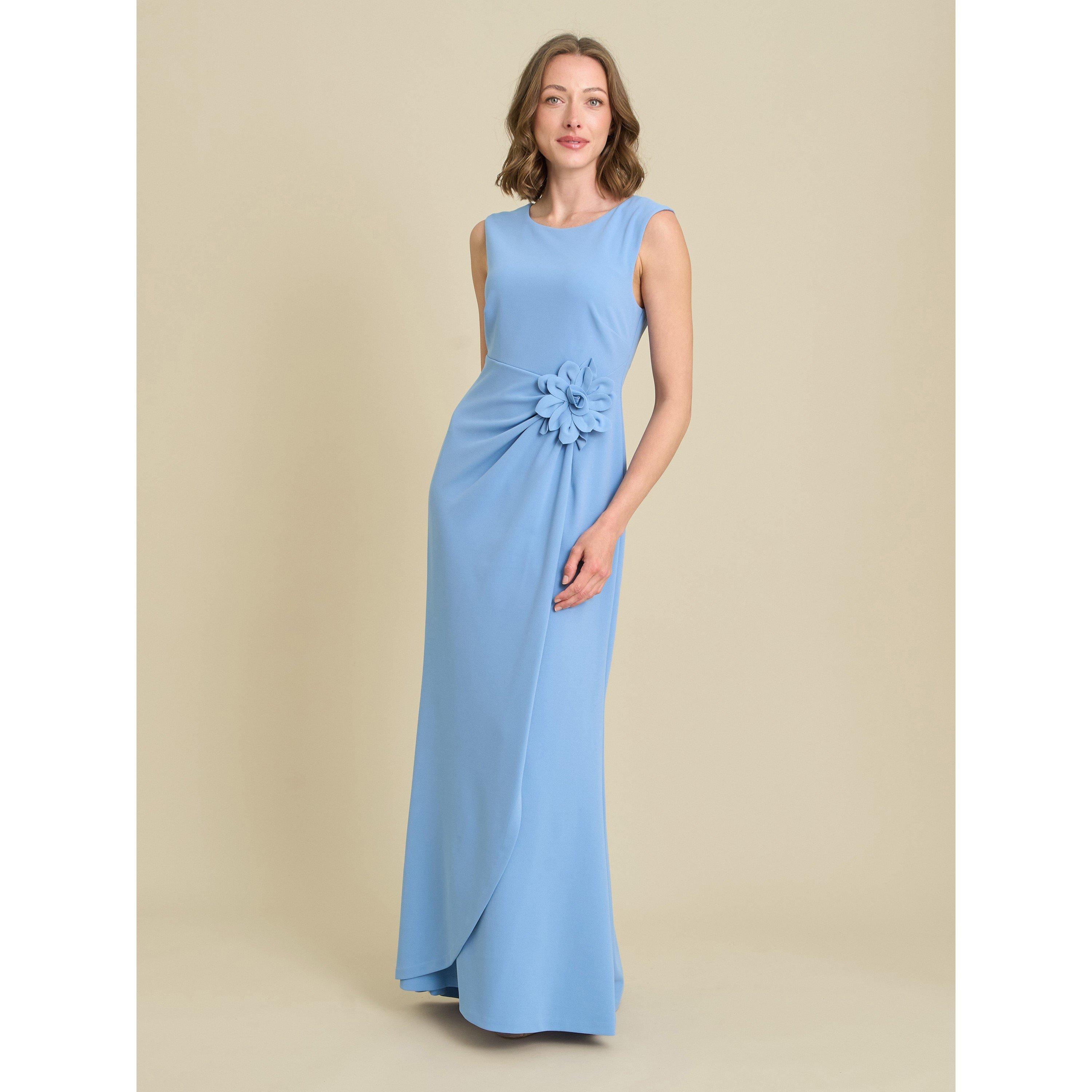 Blue - Gina Bacconi - Penina Maxi Dress With Floral Applique - 3