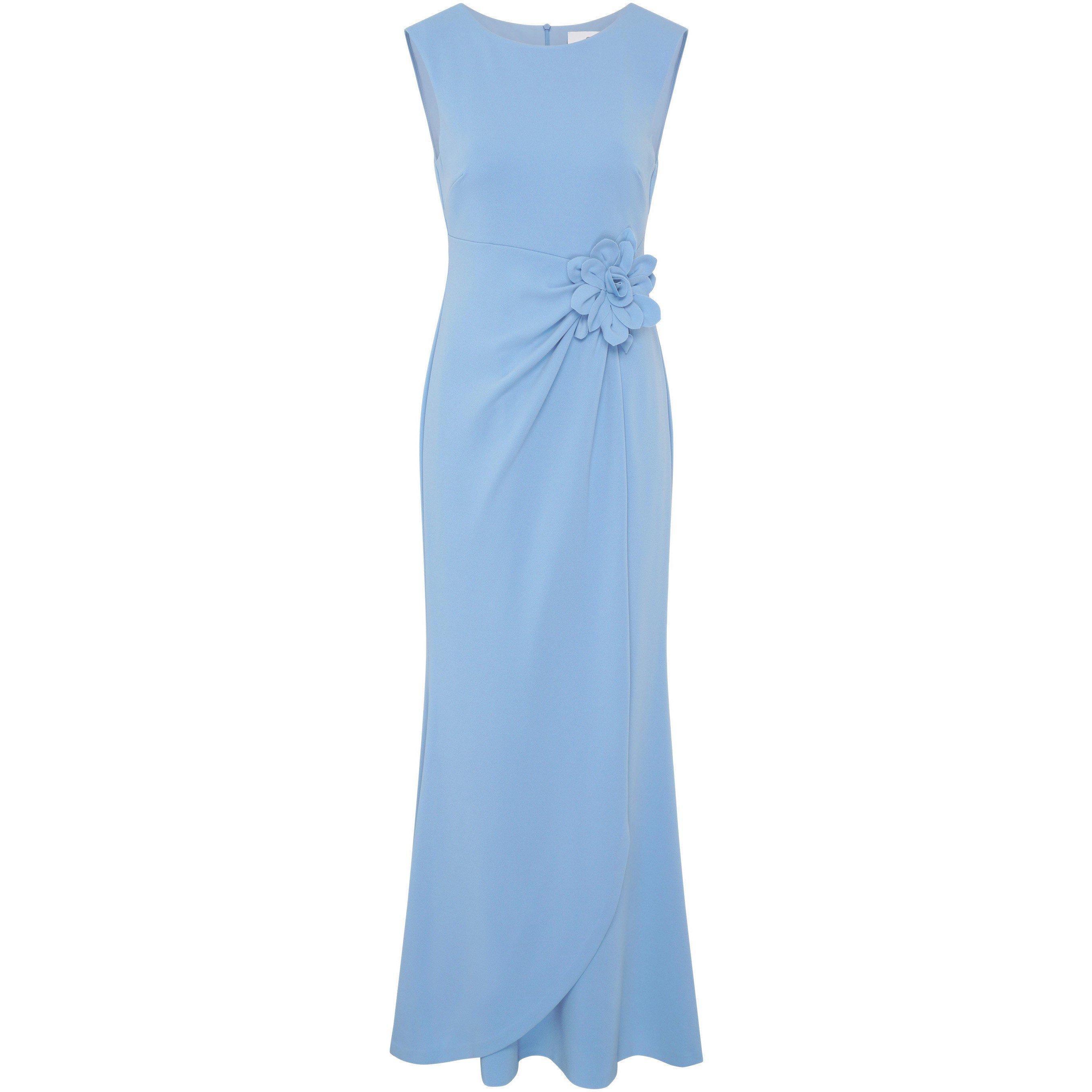 Blue - Gina Bacconi - Penina Maxi Dress With Floral Applique - 4