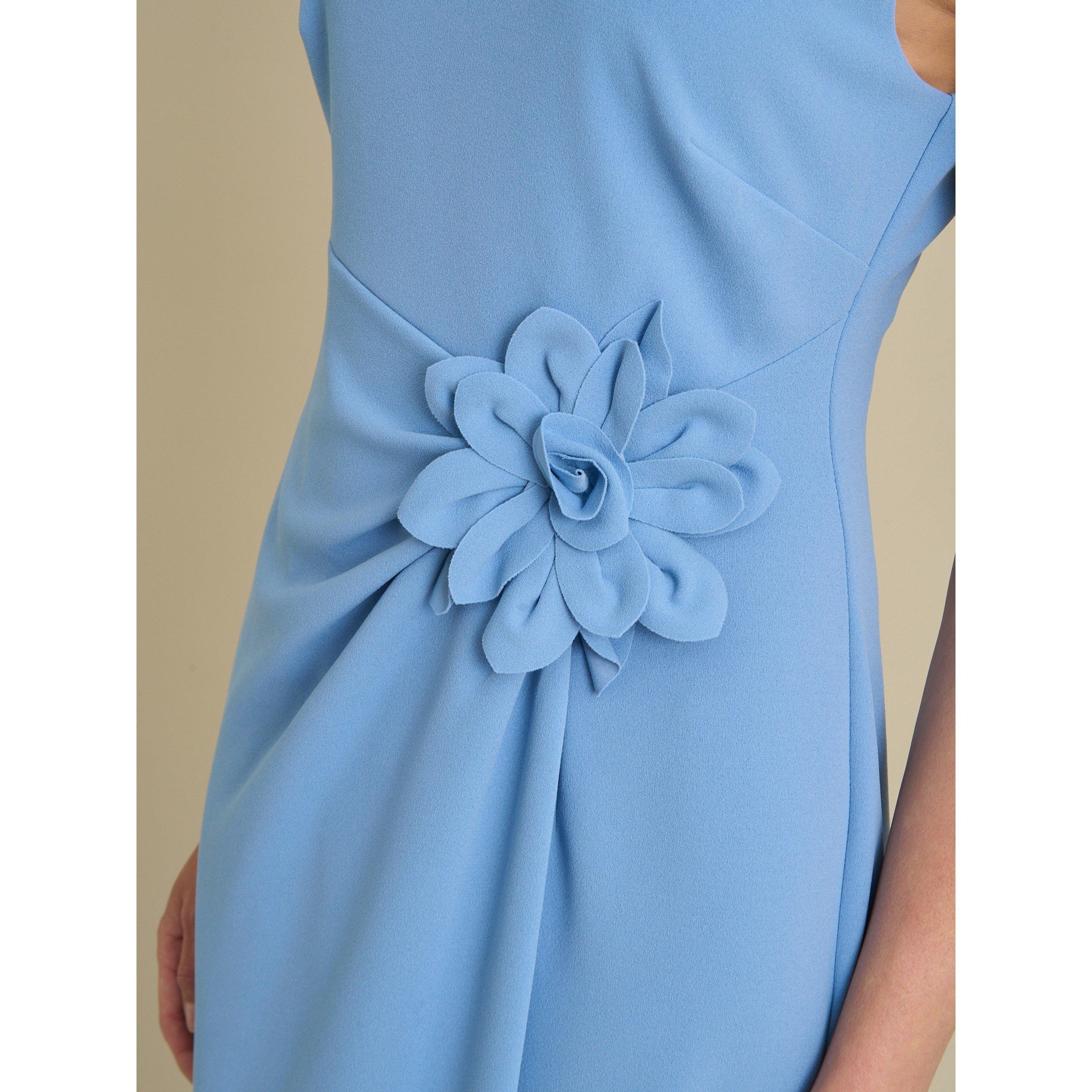 Blue - Gina Bacconi - Penina Maxi Dress With Floral Applique - 5