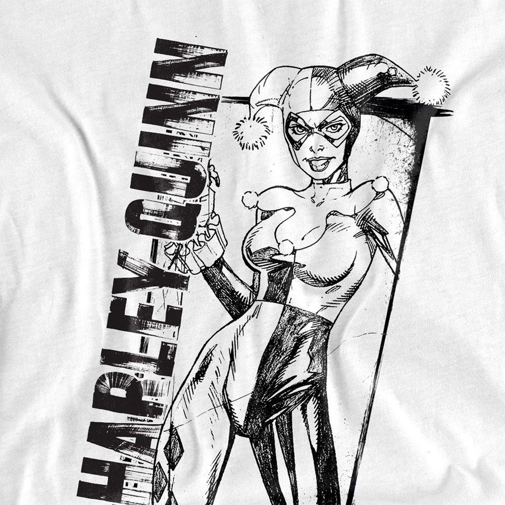 White - DC Comics - Harley Quinn Sketch T-Shirt White - 2