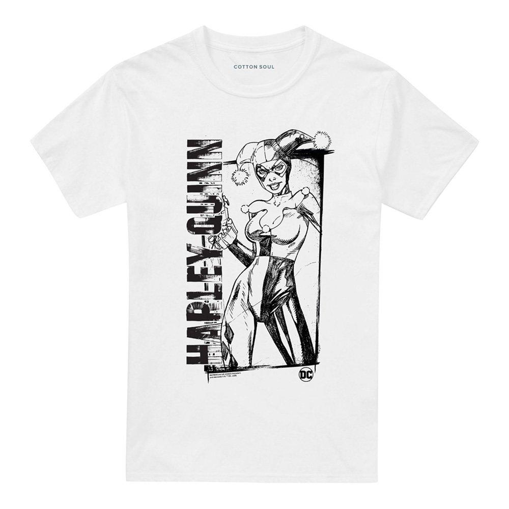 White - DC Comics - Harley Quinn Sketch T-Shirt White - 4