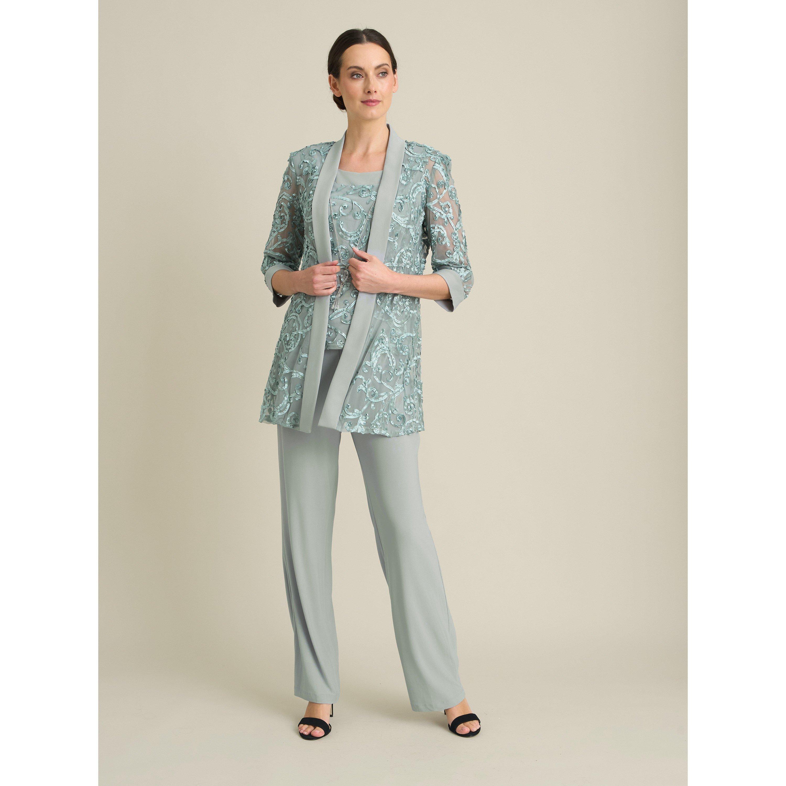 Sage - Gina Bacconi - Joelle Embroidered 2 Piece Trouser Suit - 1