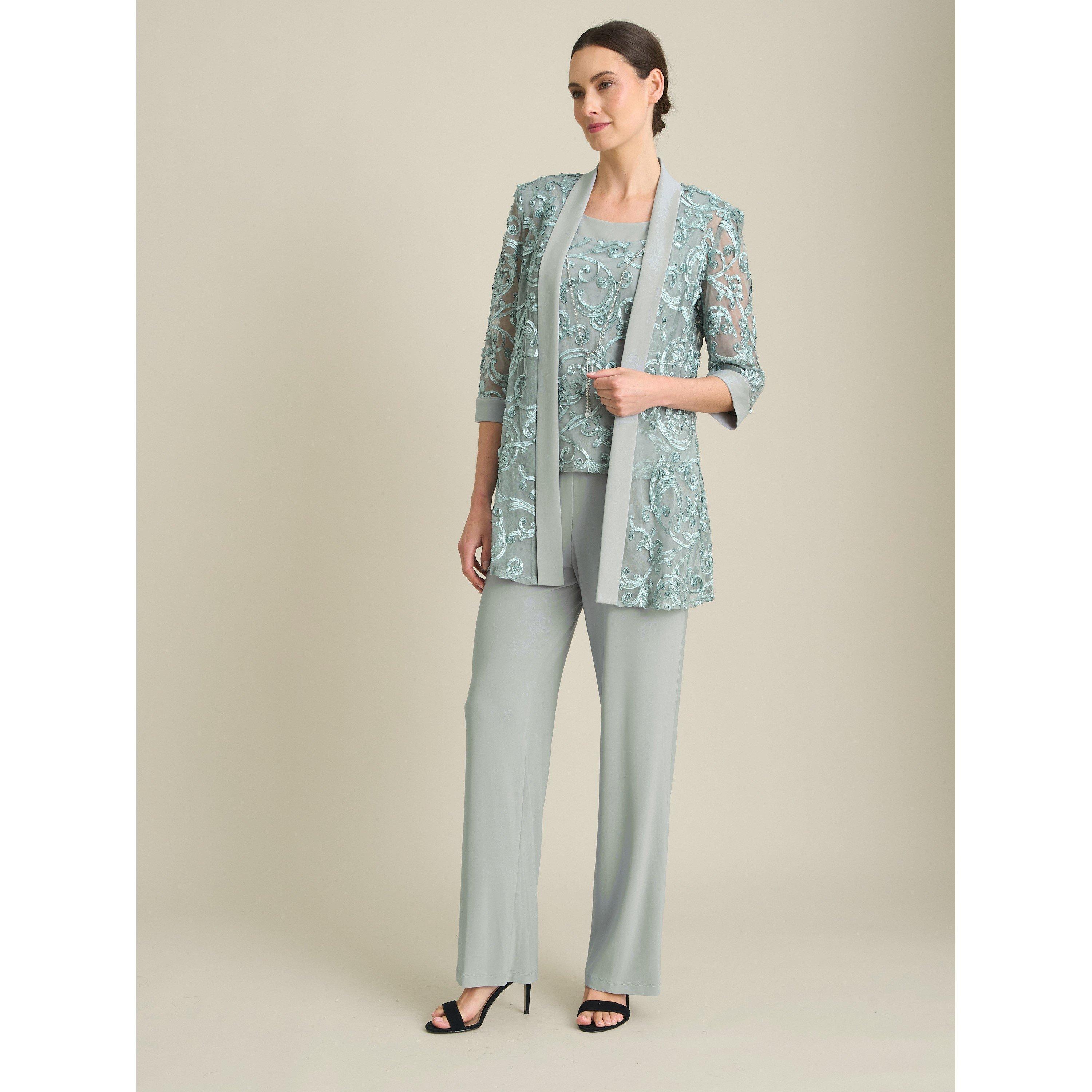 Sage - Gina Bacconi - Joelle Embroidered 2 Piece Trouser Suit - 3