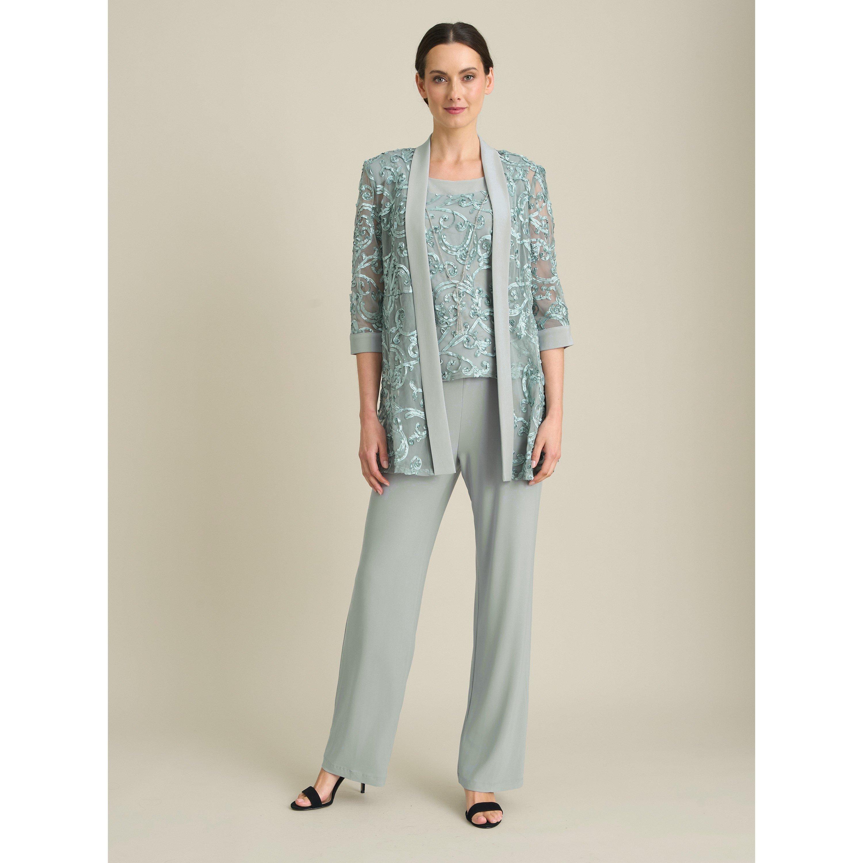 Sage - Gina Bacconi - Joelle Embroidered 2 Piece Trouser Suit - 6