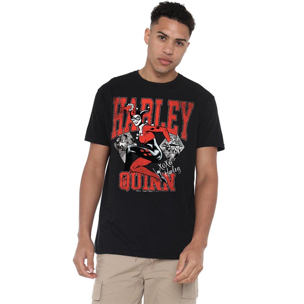 Black - DC Comics - Harley Quinn College Cards T-Shirt Black - 1