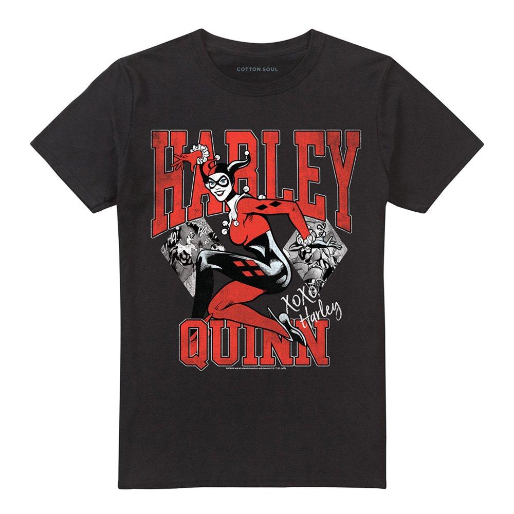 Black - DC Comics - Harley Quinn College Cards T-Shirt Black - 4