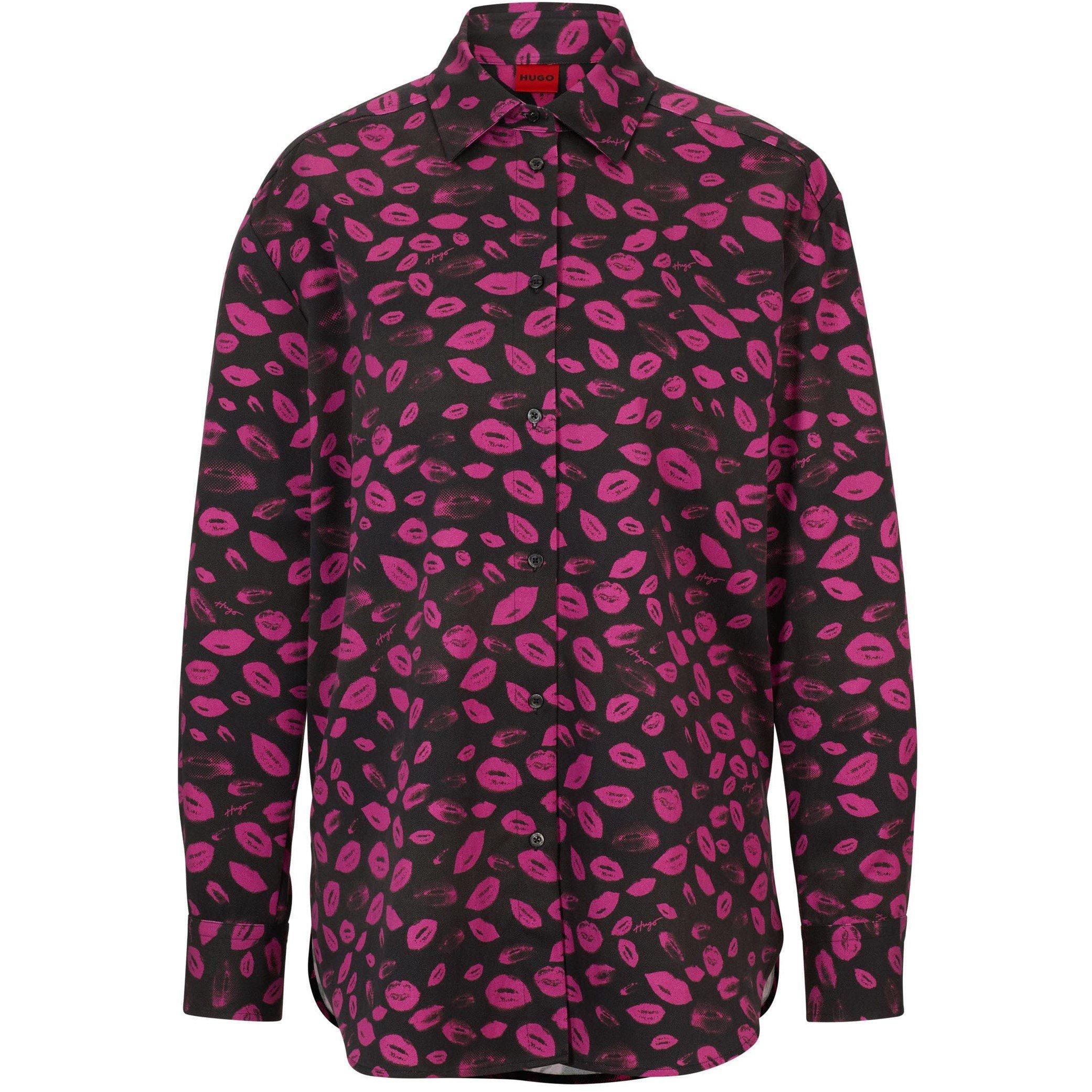 Black Purple - Hugo - The Boyfriend Relaxed-Fit Blouse - 1