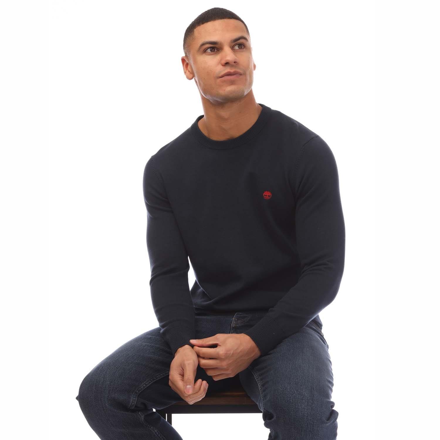 Navy - Timberland - Williams River Kennebec Cotton Sweater - 4