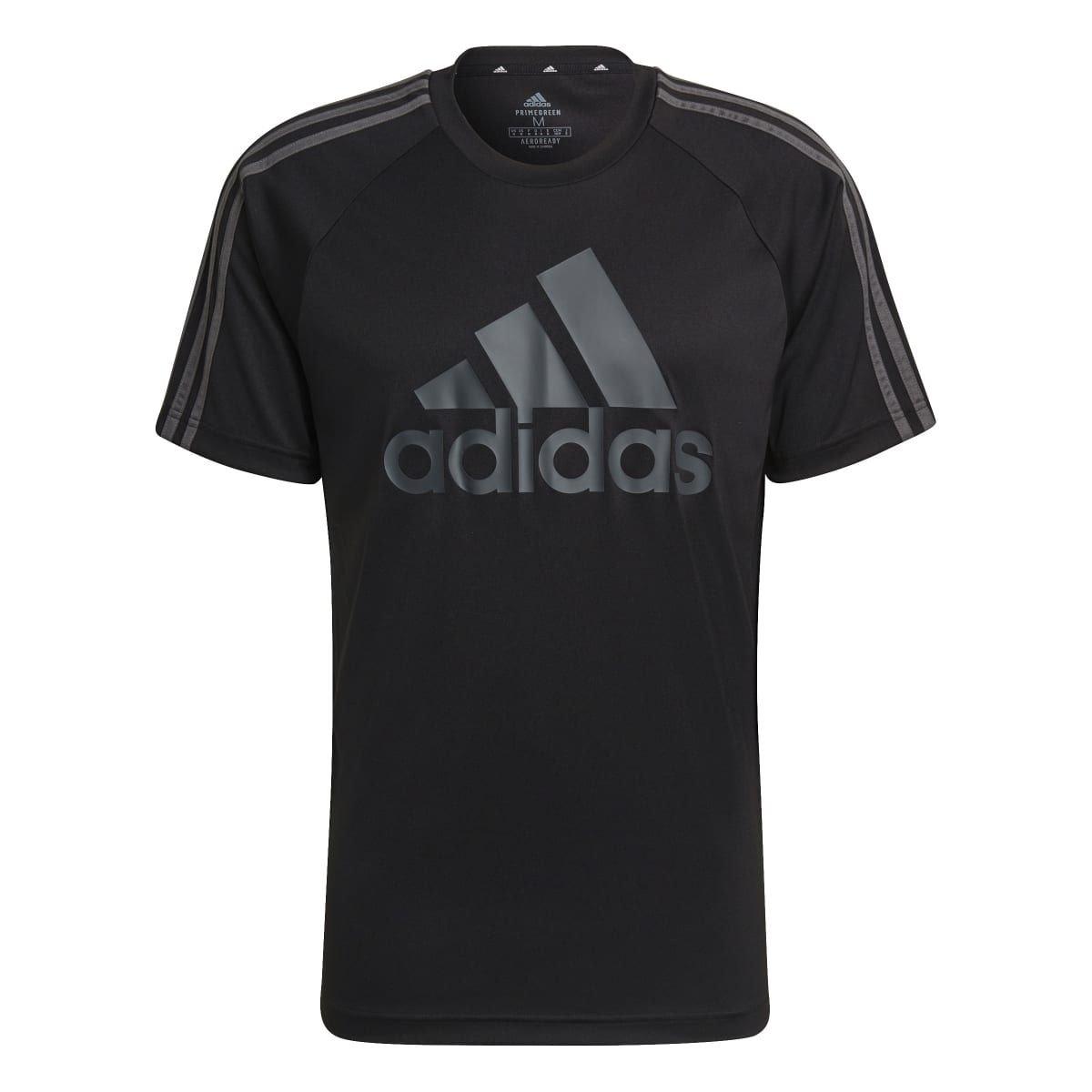 Black Grey - adidas - AEROREADY Sereno Logo Jersey - 1