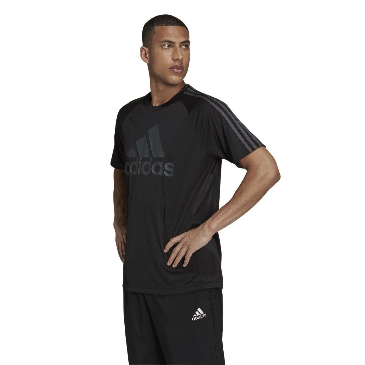 Black Grey - adidas - AEROREADY Sereno Logo Jersey - 3