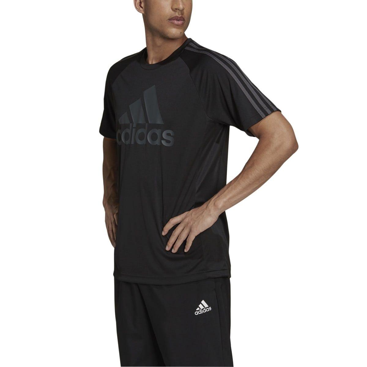 Black Grey - adidas - AEROREADY Sereno Logo Jersey - 4