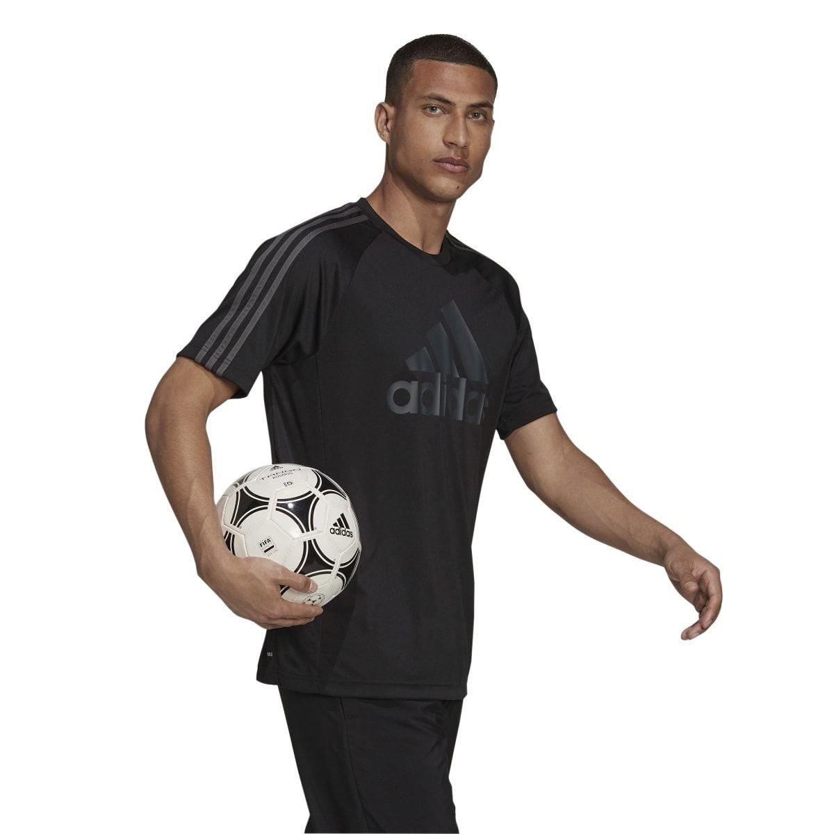 Black Grey - adidas - AEROREADY Sereno Logo Jersey - 6