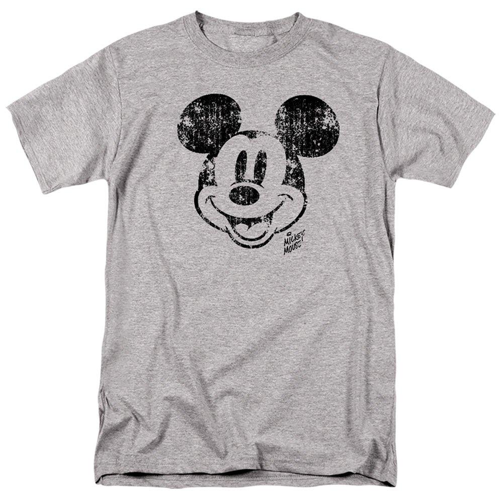 Disney  Mickey Face Distress - Grey Heather - XX-LARGE