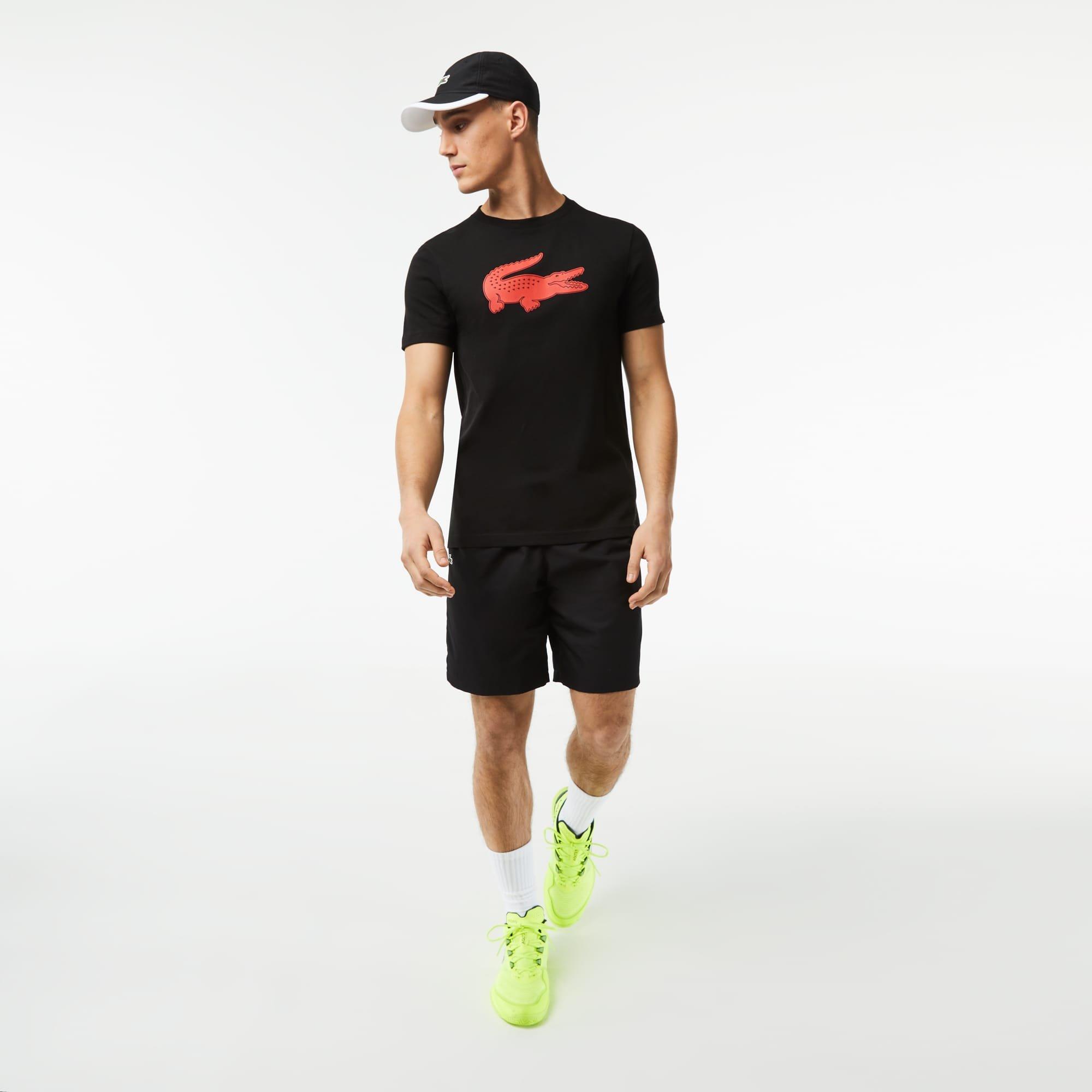 Black Red - Lacoste - SPORT 3D Print Crocodile Jersey T-Shirt - 5