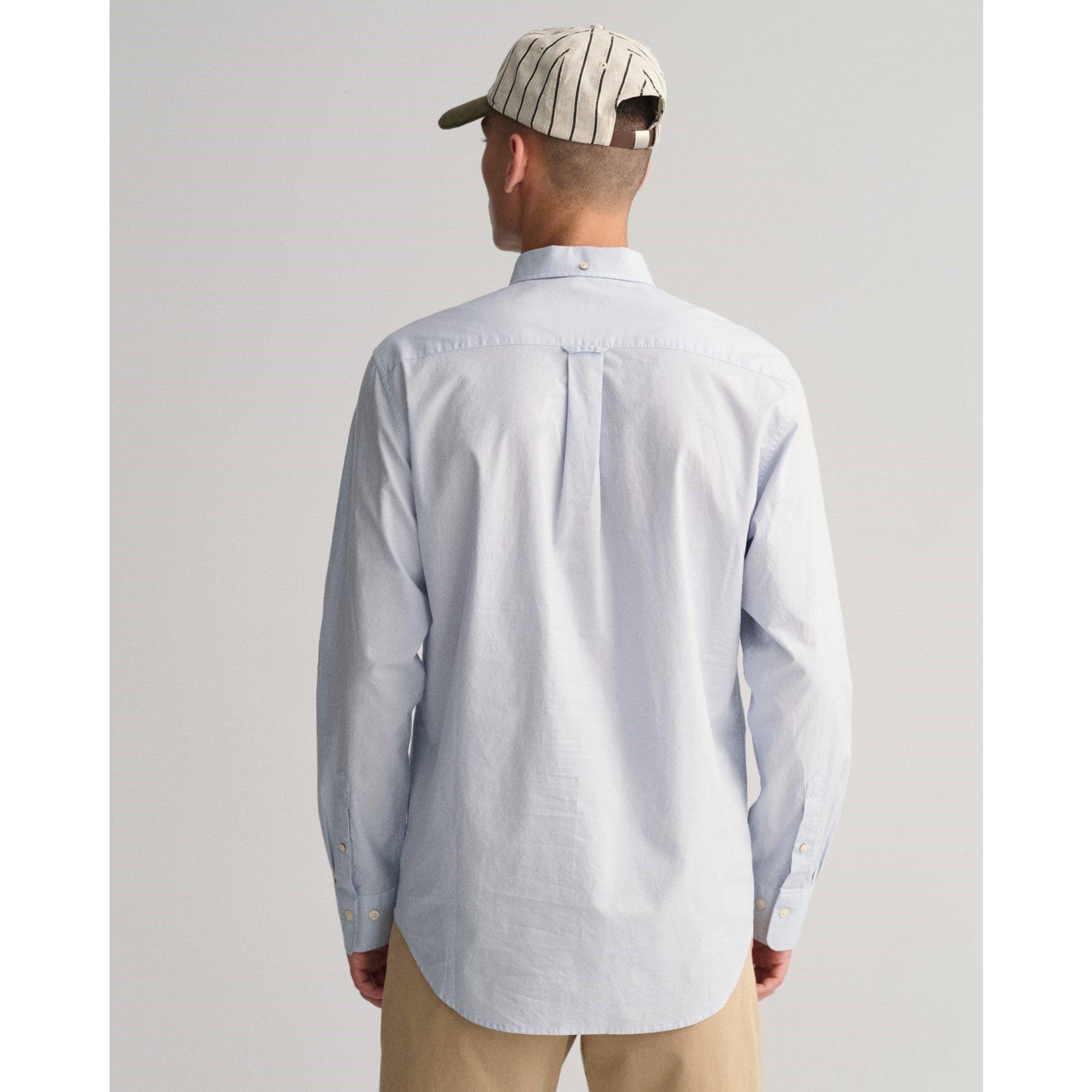 Blue - Gant - Regular Fit Broadcloth Shirt - 2