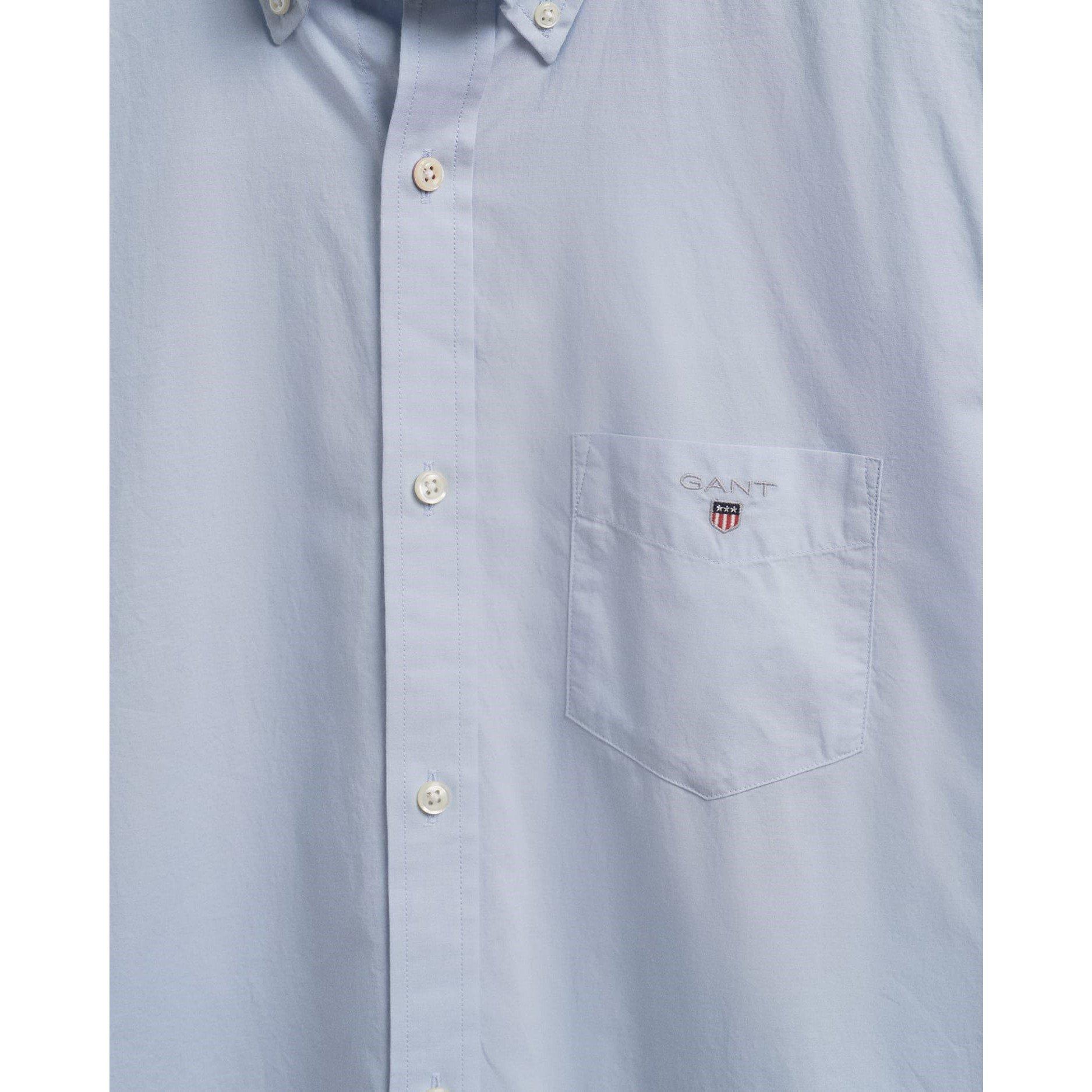 Blue - Gant - Regular Fit Broadcloth Shirt - 5