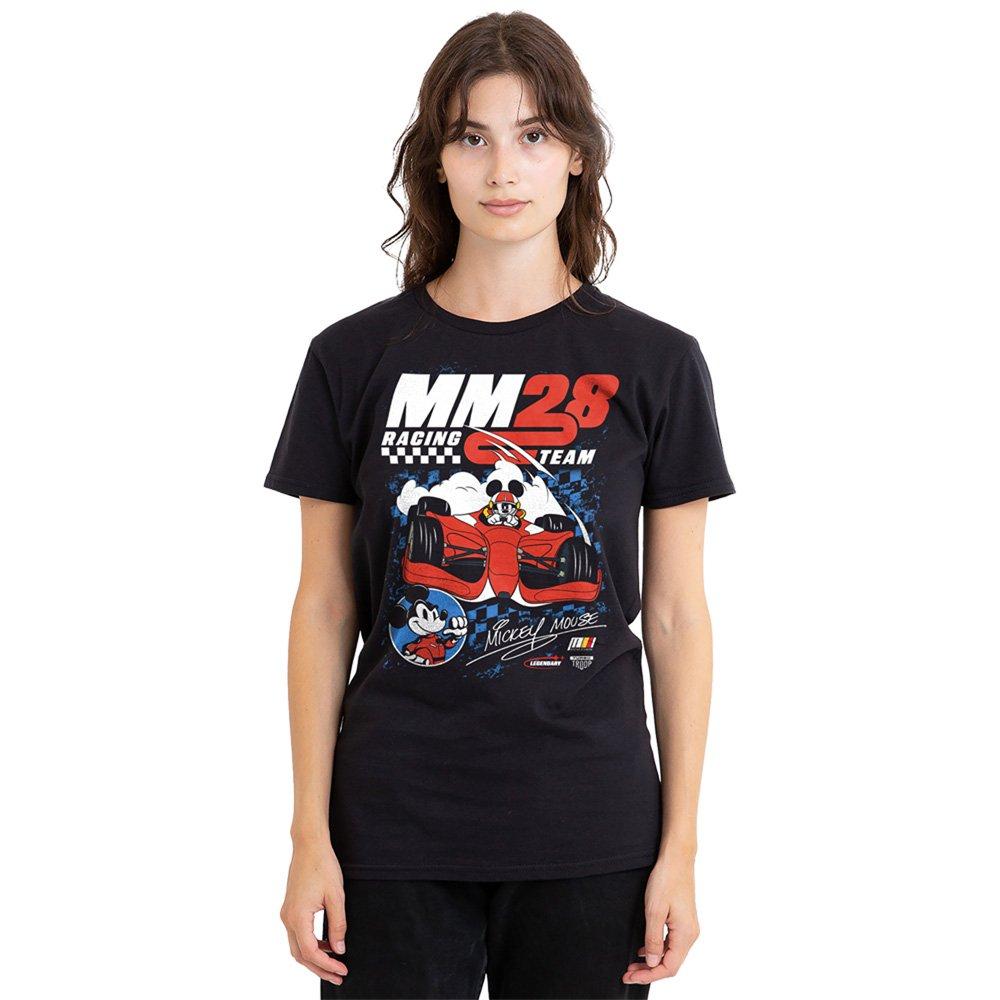 Black - Disney - Mickey Mouse Racing Chequered T-Shirt Black - 1