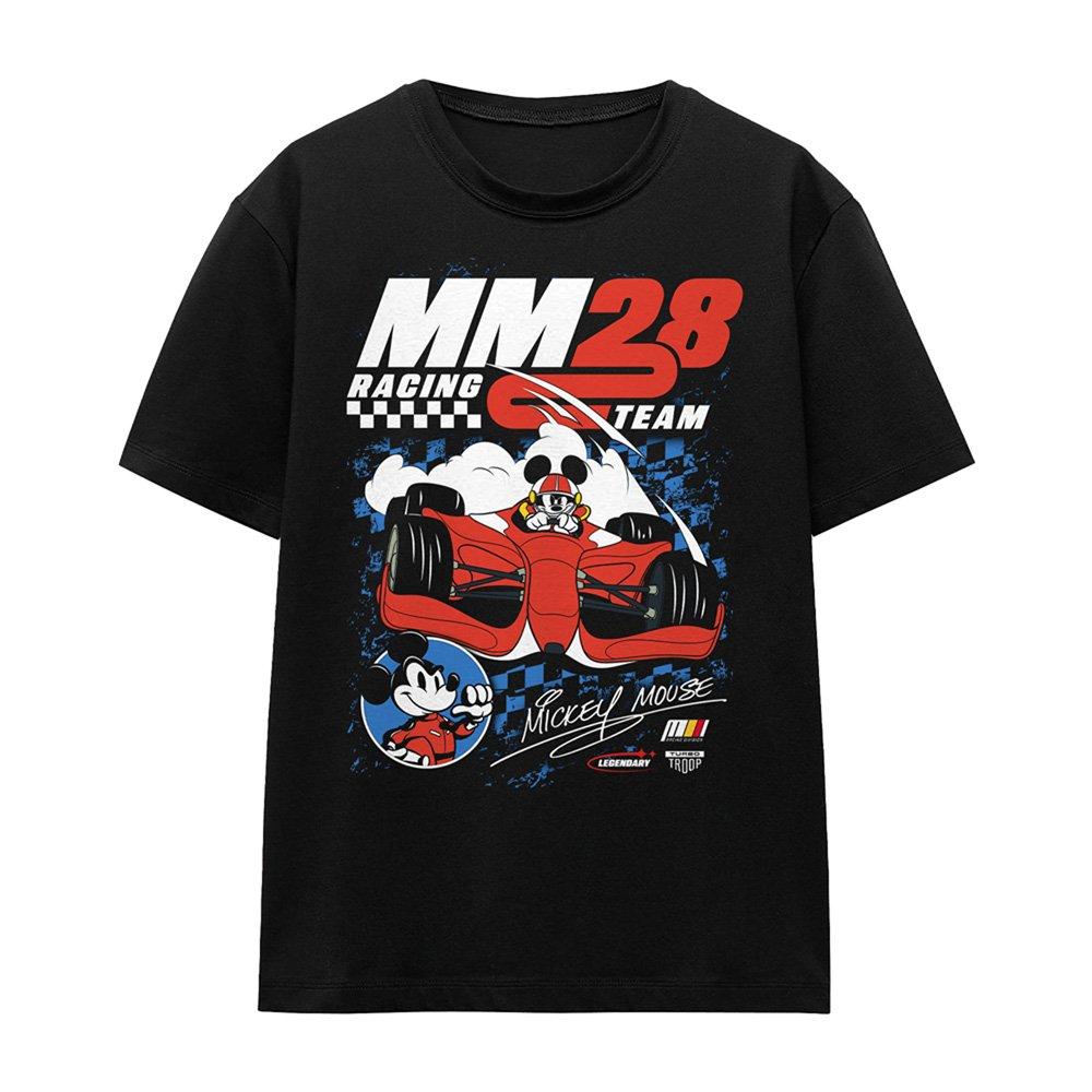 Black - Disney - Mickey Mouse Racing Chequered T-Shirt Black - 4