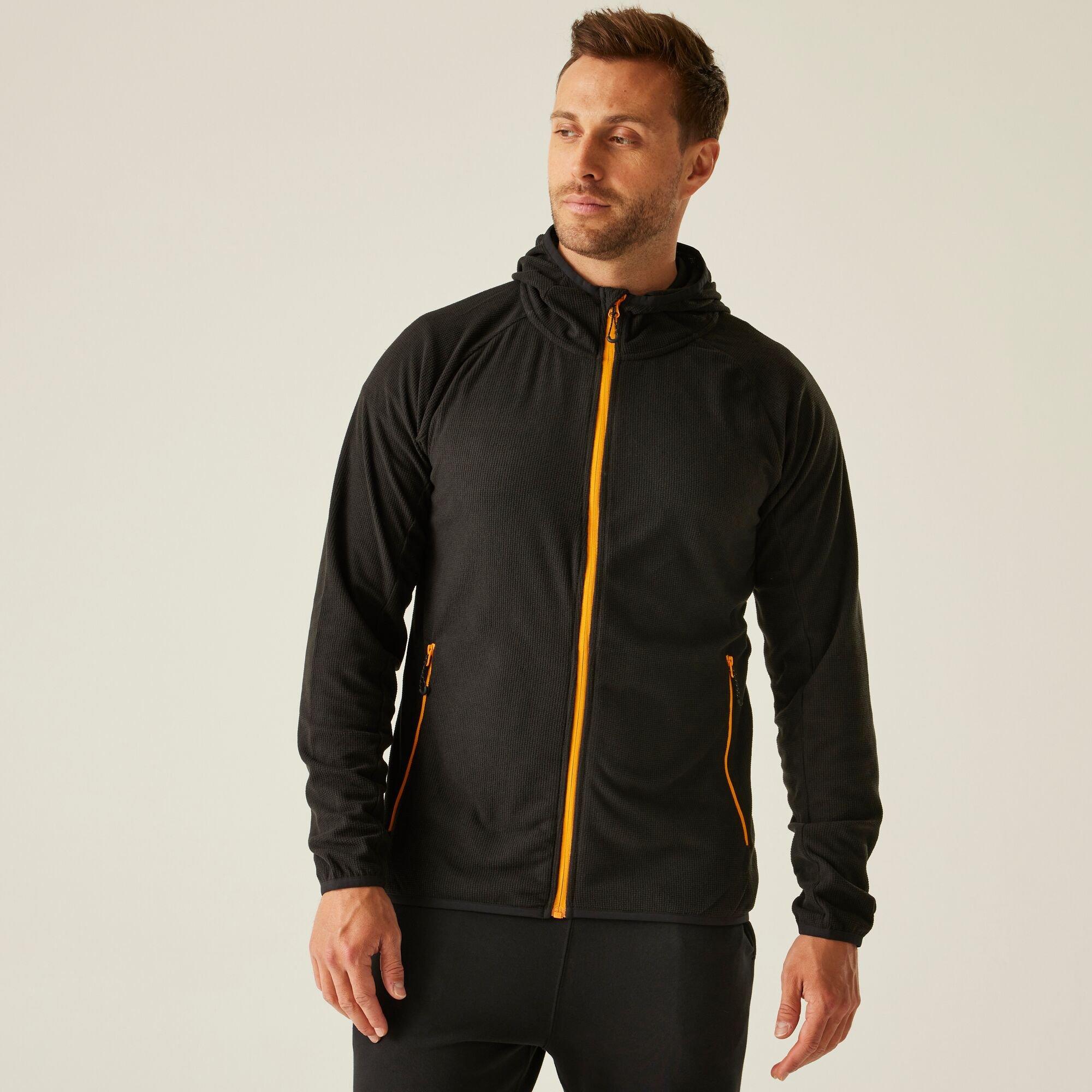 Regatta Men's Navigate Full-Zip Fleece - Black Orange Po - 3XL
