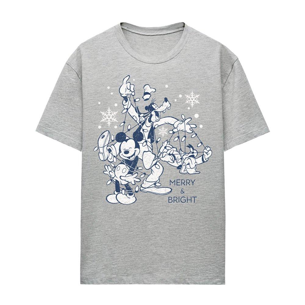 Light Grey - Disney - Mickey Mouse Vintage Merry Bright And Tied Up In - 4