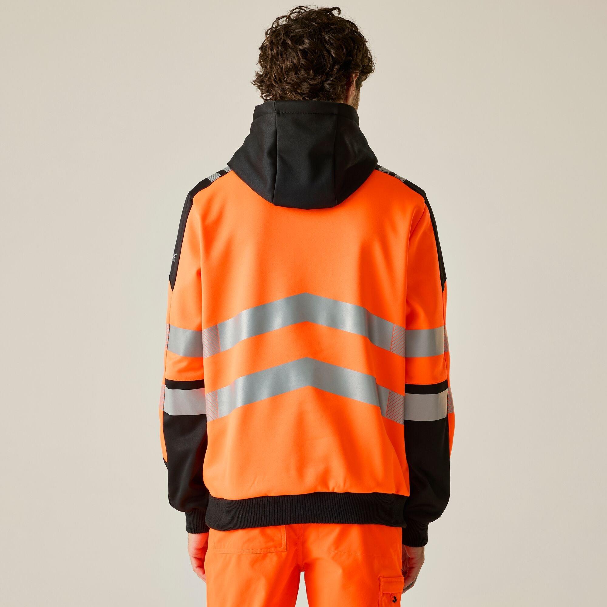 Black/Orange - Regatta - Mens Hi-Vis X Pro Hoodie - Class 2 - 2