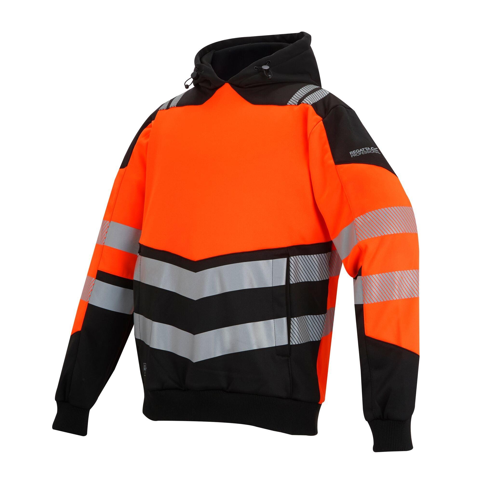 Black/Orange - Regatta - Mens Hi-Vis X Pro Hoodie - Class 2 - 12