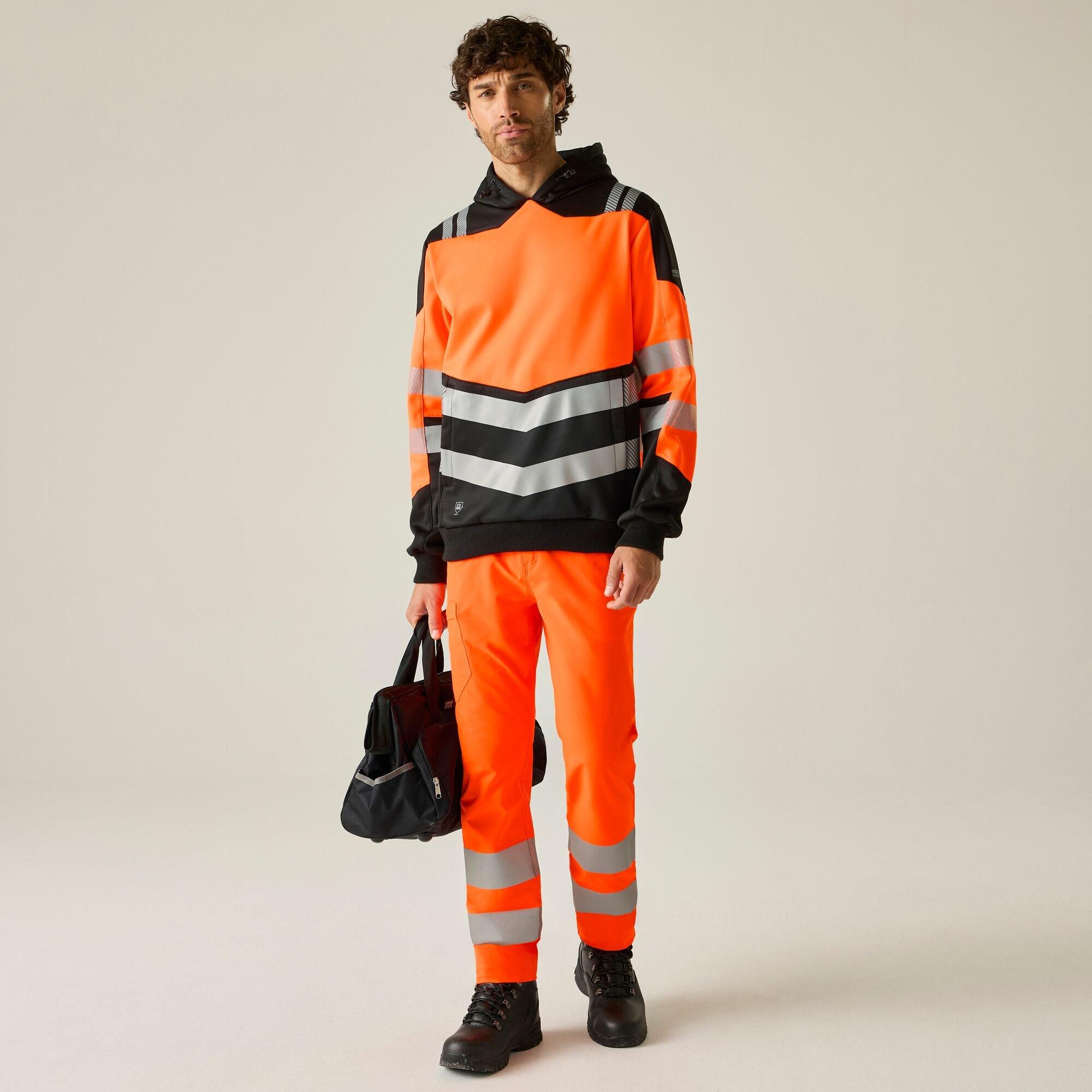 Black/Orange - Regatta - Mens Hi-Vis X Pro Hoodie - Class 2 - 3