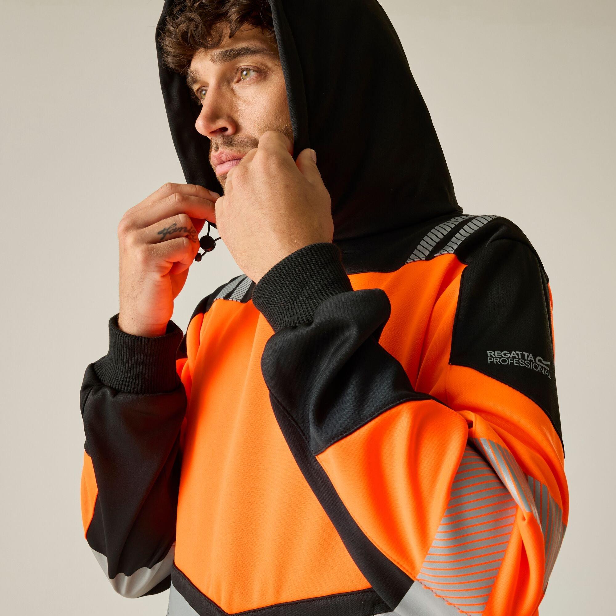 Black/Orange - Regatta - Mens Hi-Vis X Pro Hoodie - Class 2 - 7