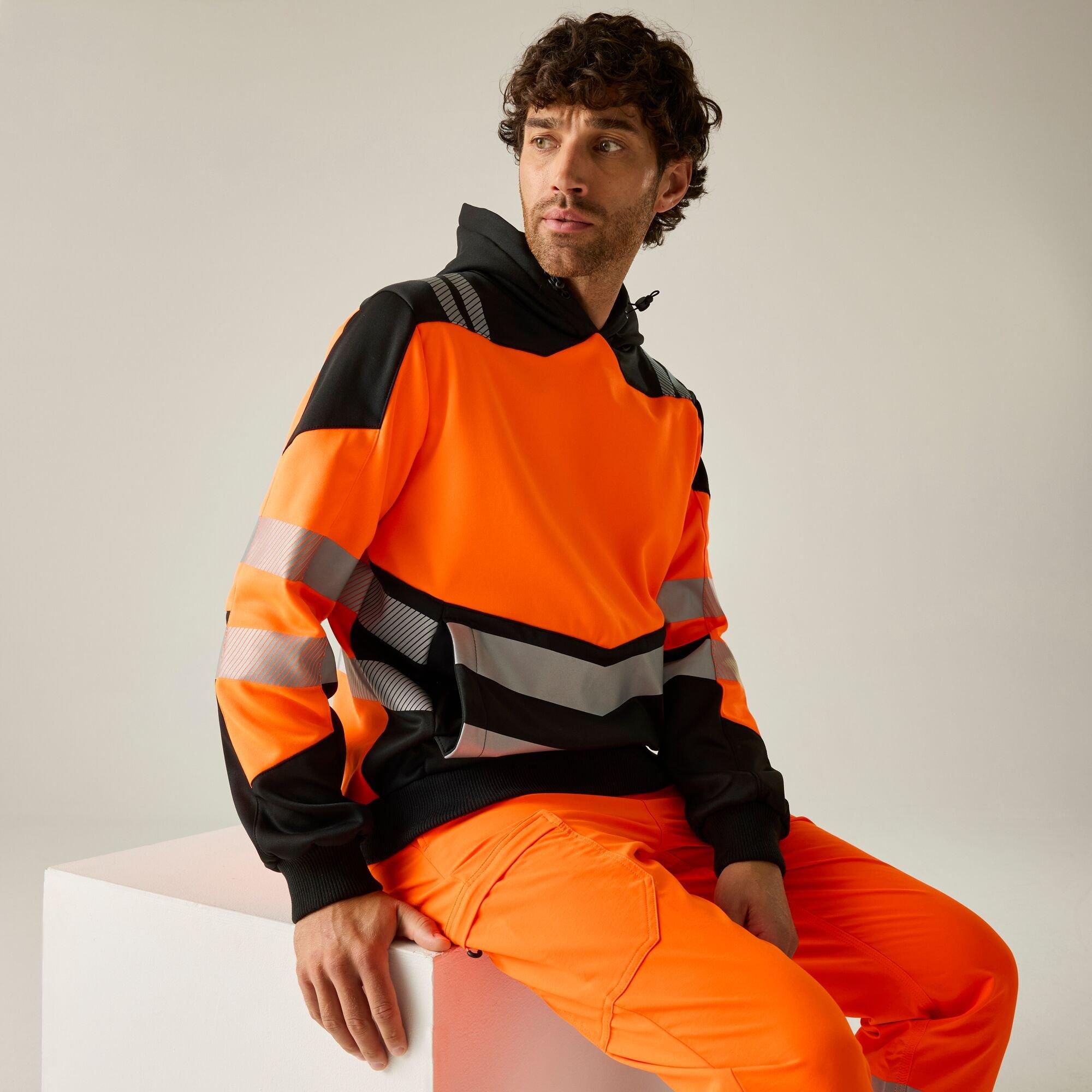 Black/Orange - Regatta - Mens Hi-Vis X Pro Hoodie - Class 2 - 9