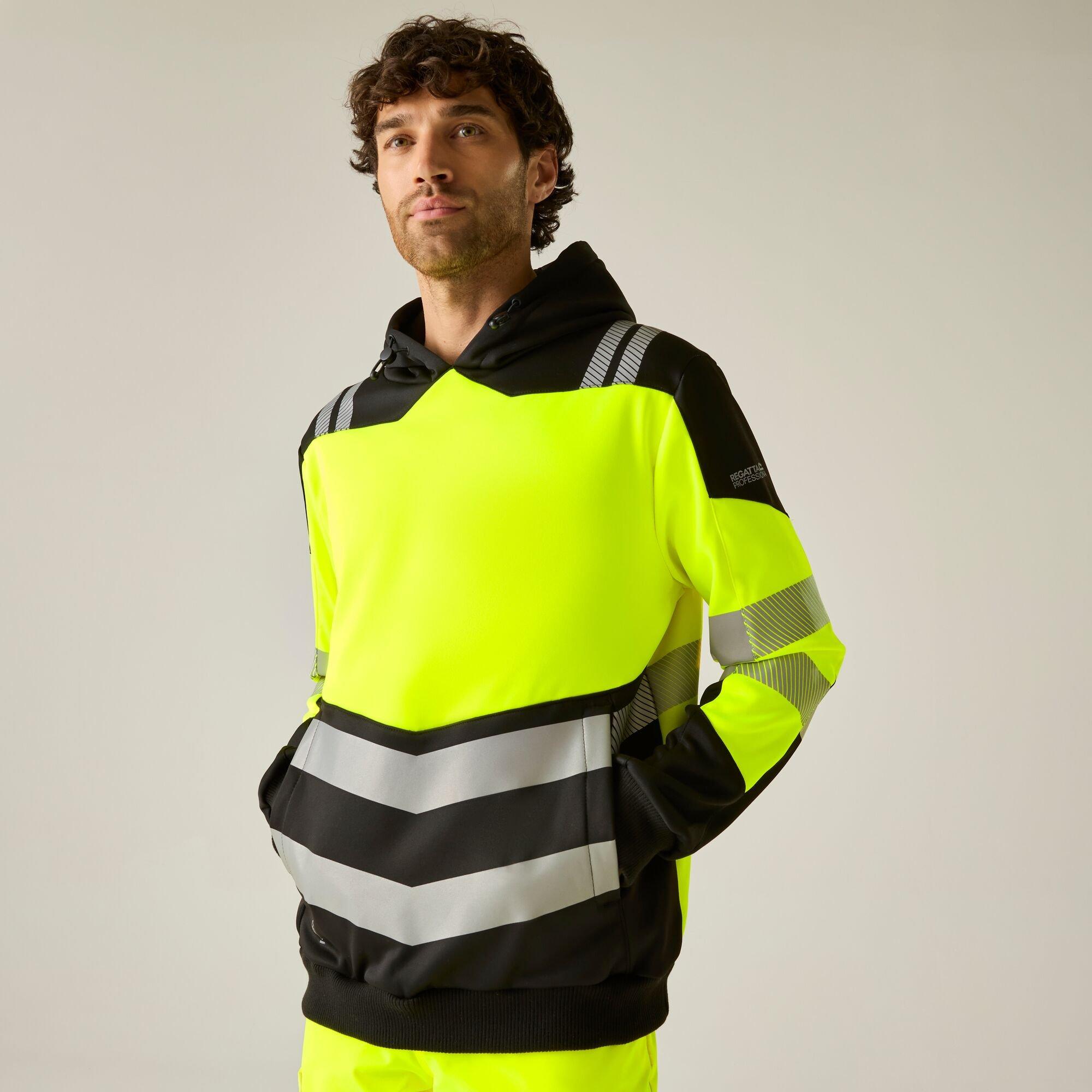 Regatta Men's Hi-Vis X Pro Hoodie - Class 2 - Black/Yellow - 4XL
