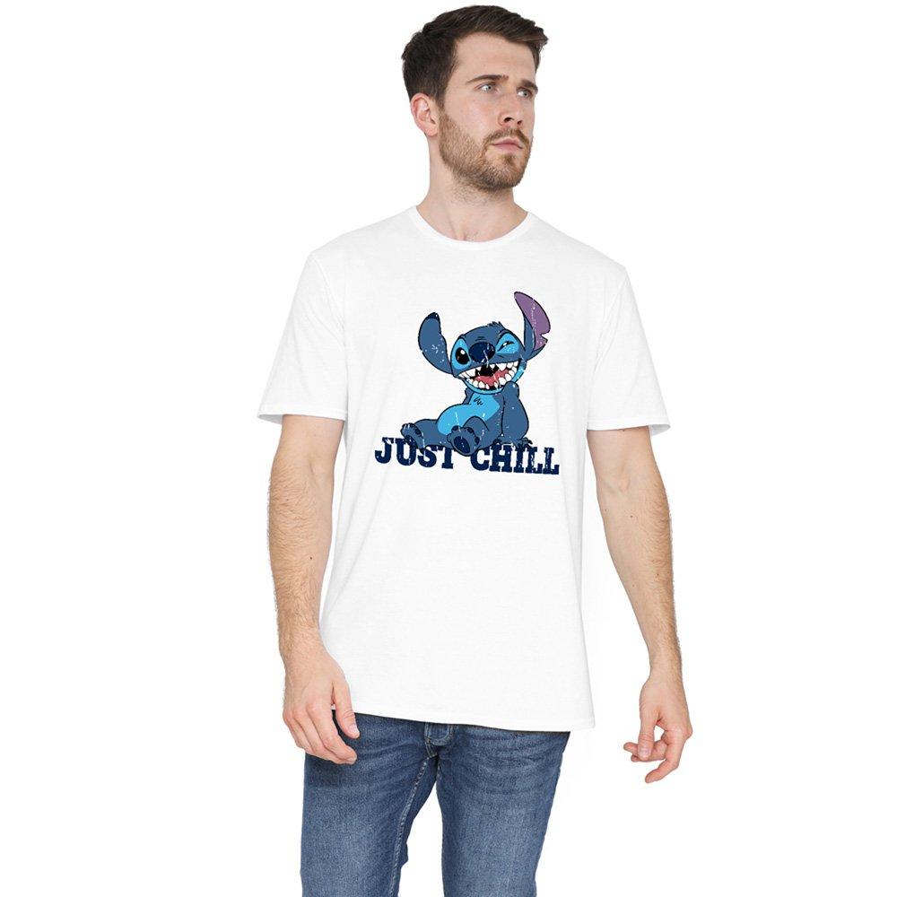 Disney Men's Lilo & Stitch Just Chill T-Shirt White - L