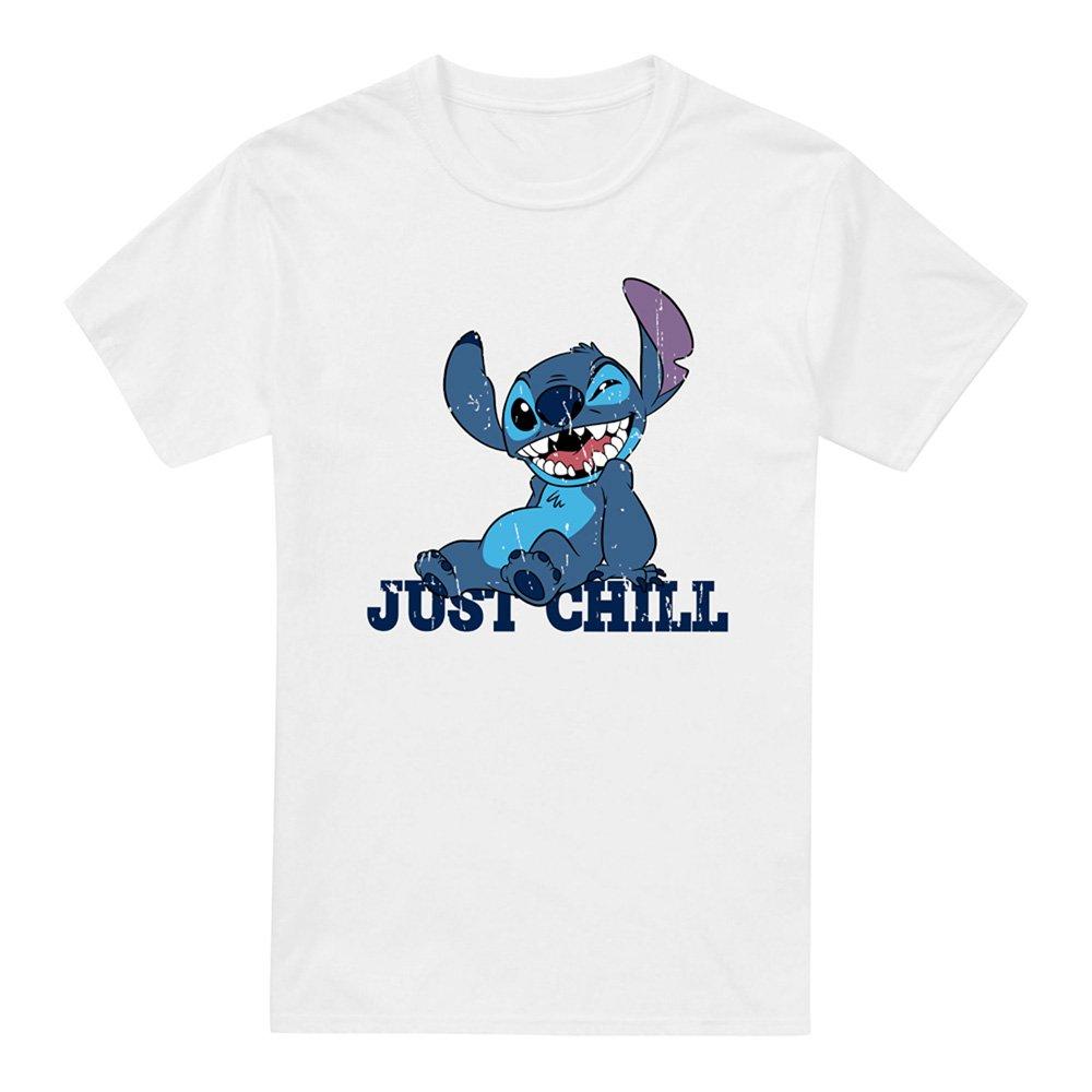 White - Disney - Lilo & Stitch Just Chill Mens T-Shirt White - 4