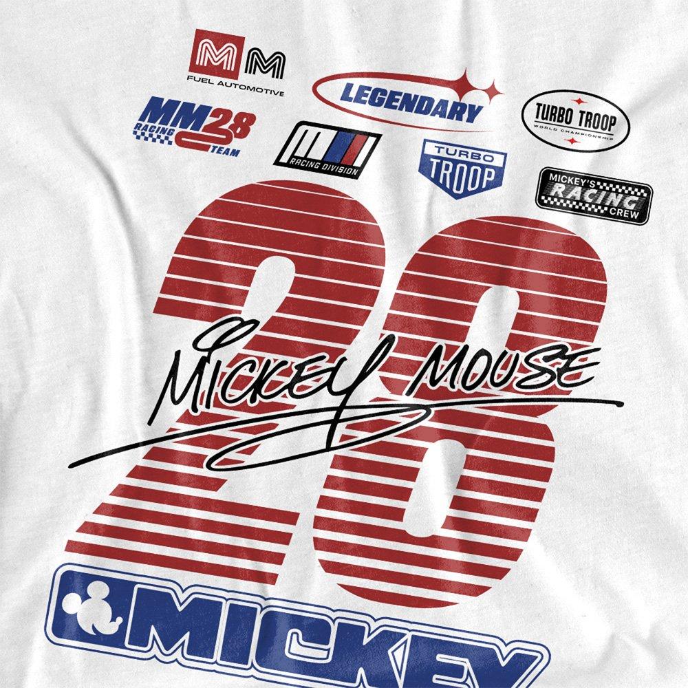 White - Disney - Mickey Mouse Racing Logos T-Shirt White - 2
