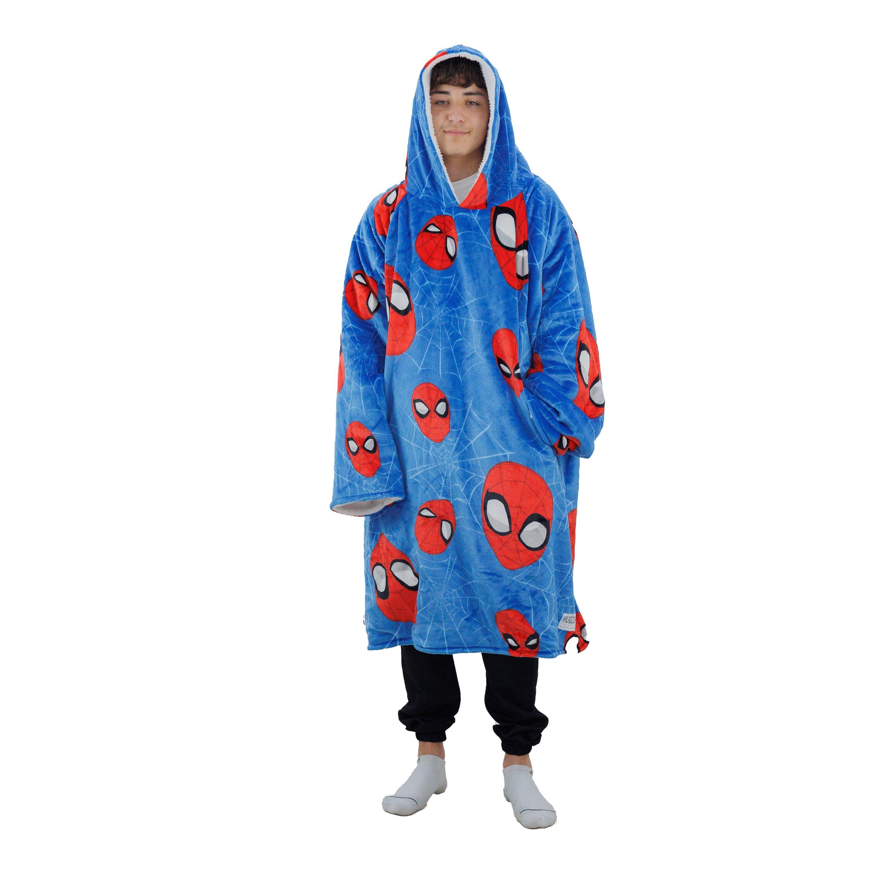 Spiderman  Kids Medium Spidey Heads Up Hood Fleece Blue - Medium