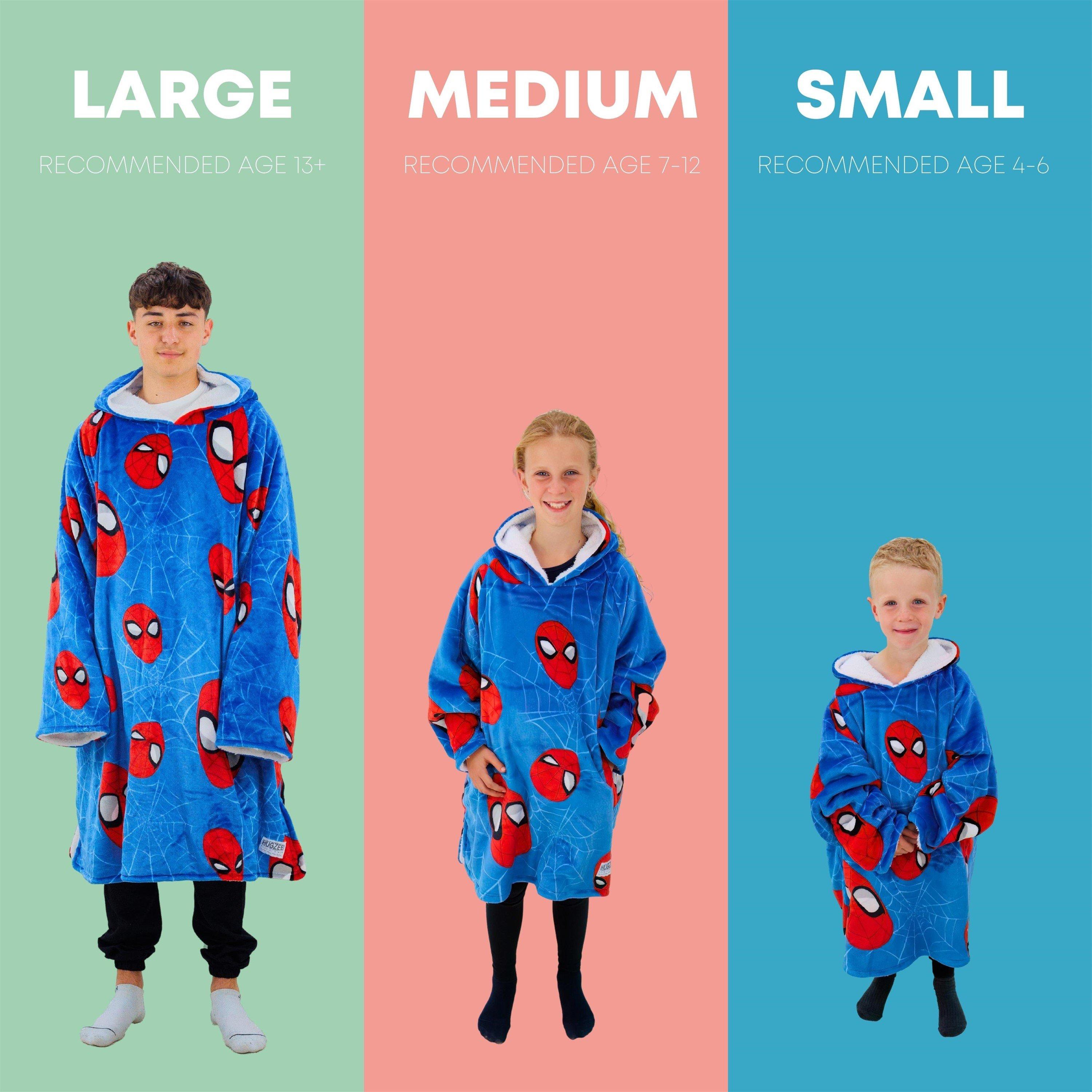 Blue - Spiderman - Spiderman Medium Spidey Heads Up Blue Hood Fleece - 4